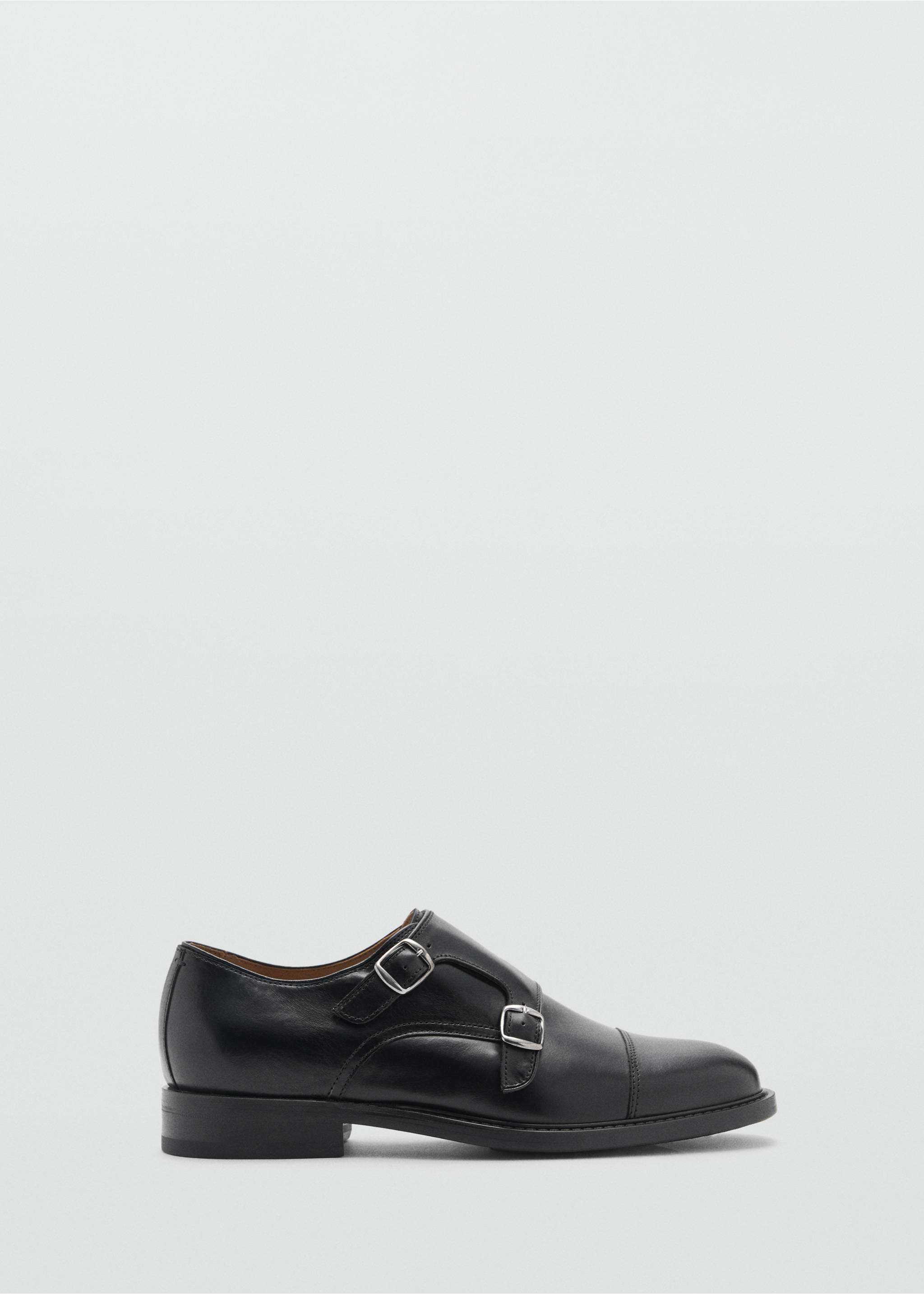 Zapato piel doble hebilla - Artículo sin modelo, Negro. Ref: 87030642-00.
