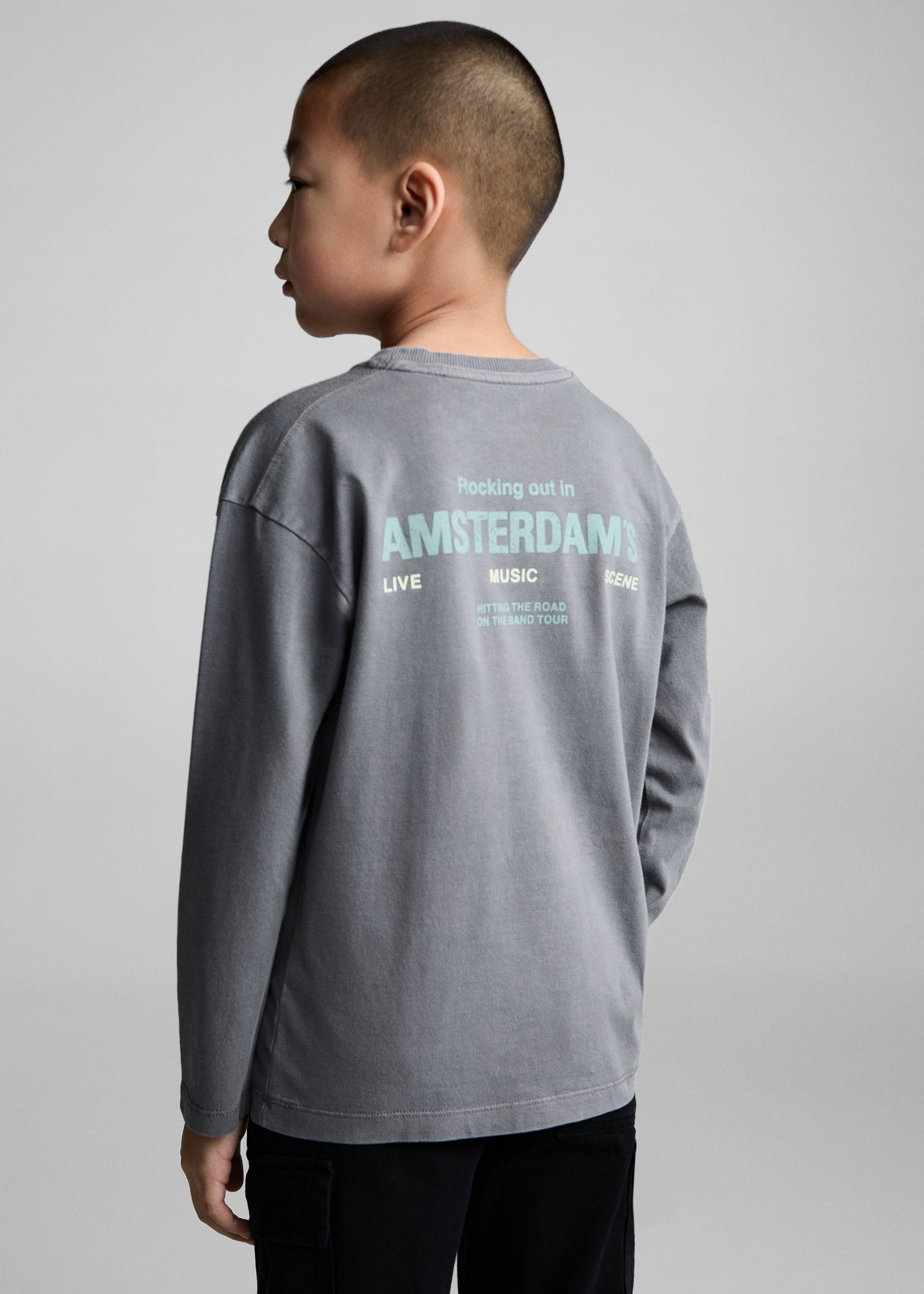 Washed-effect cotton t-shirt - Medium plane