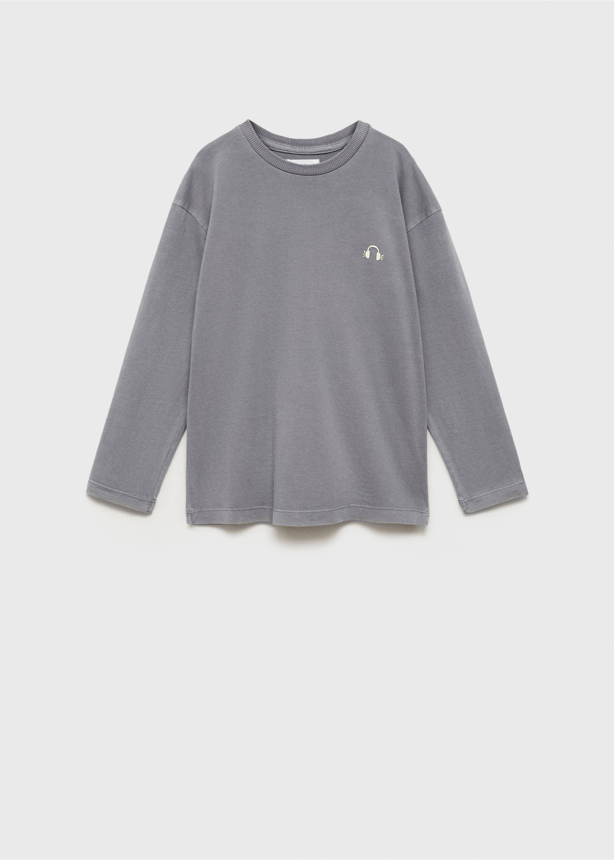Washed-effect cotton t-shirt - Article without model, Charcoal. Ref: 87030643-00.