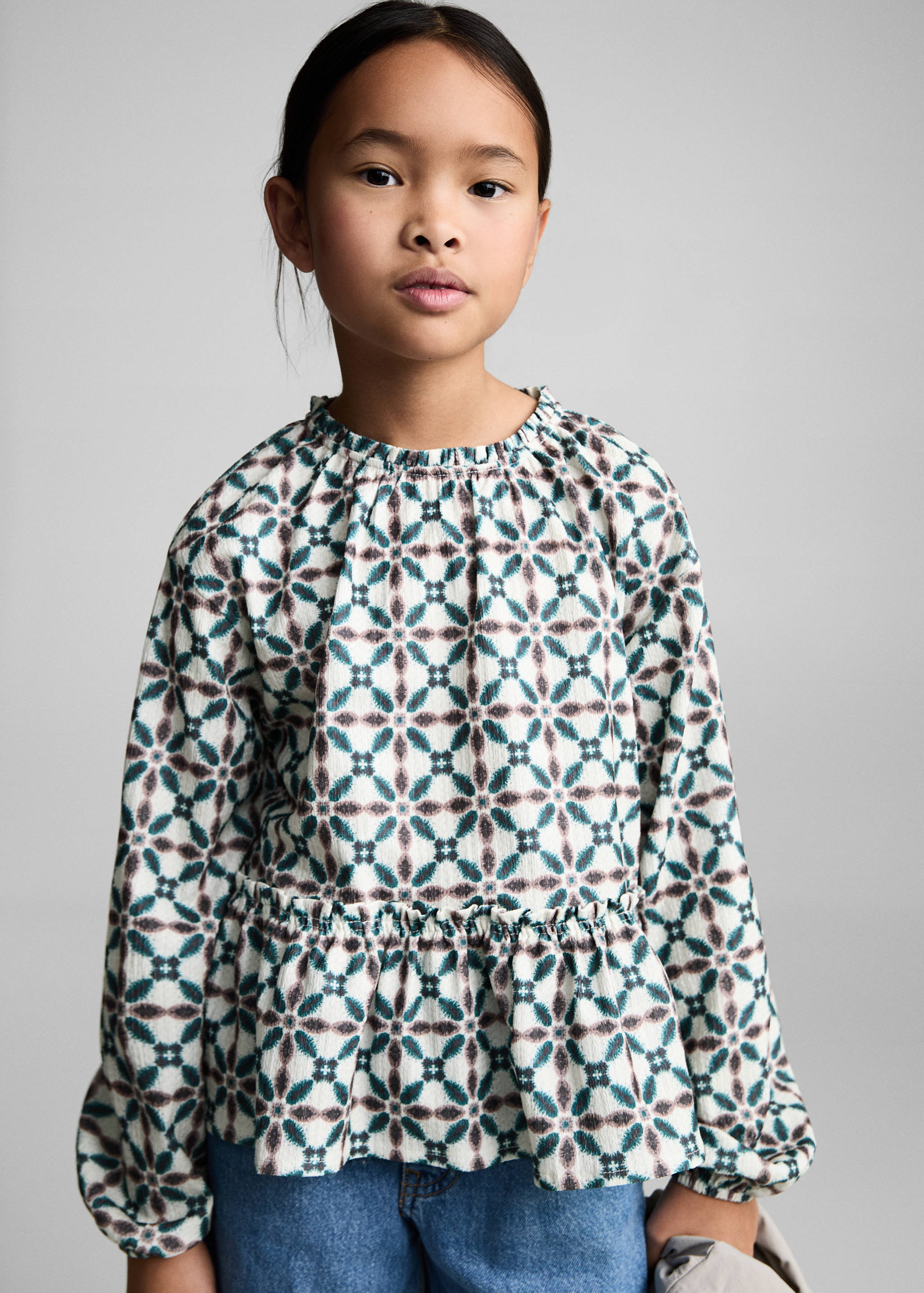 Geometric print blouse - Medium plane