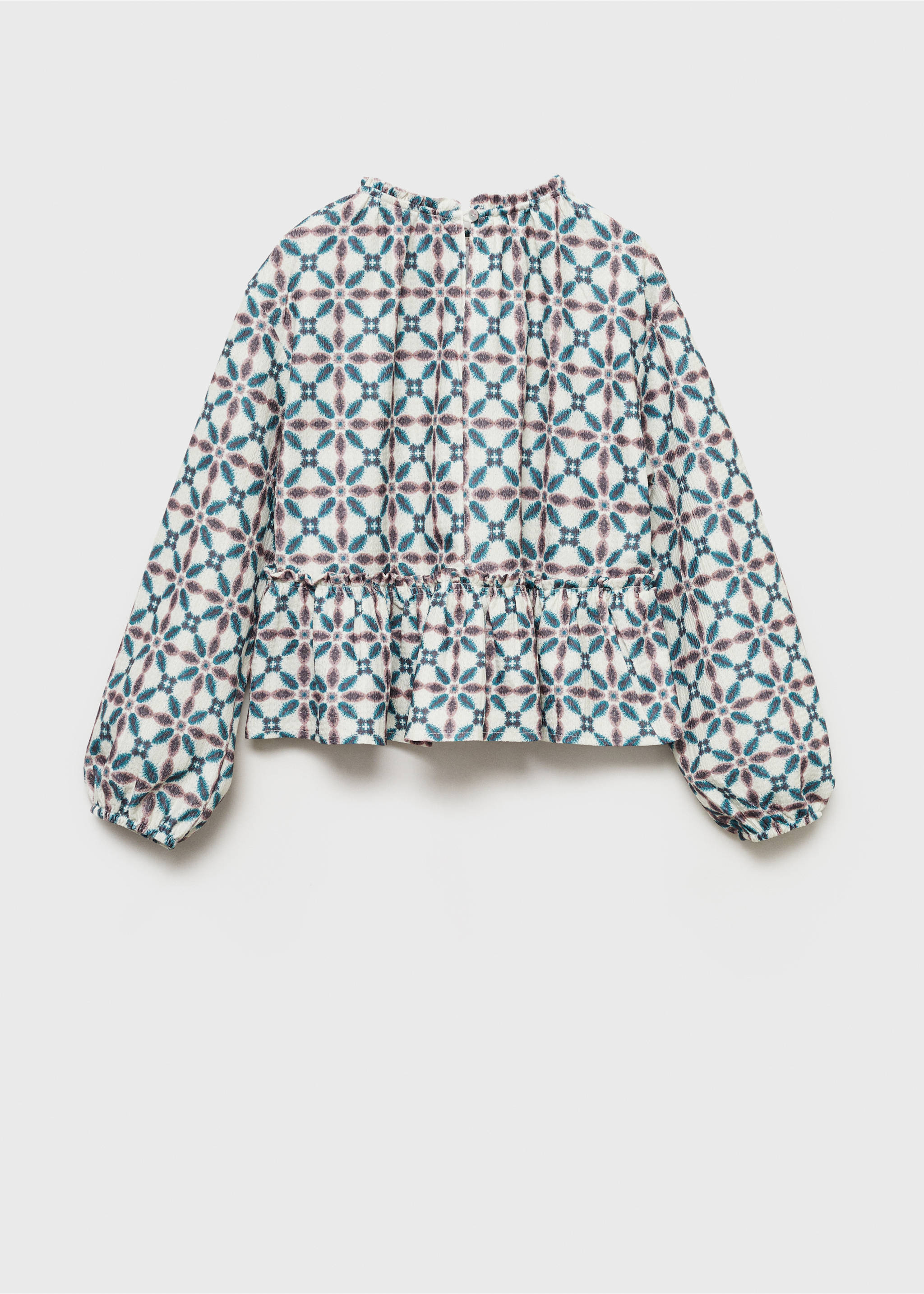 Geometric print blouse - Reverse of the article, Ecru. Ref: 87030647-00.