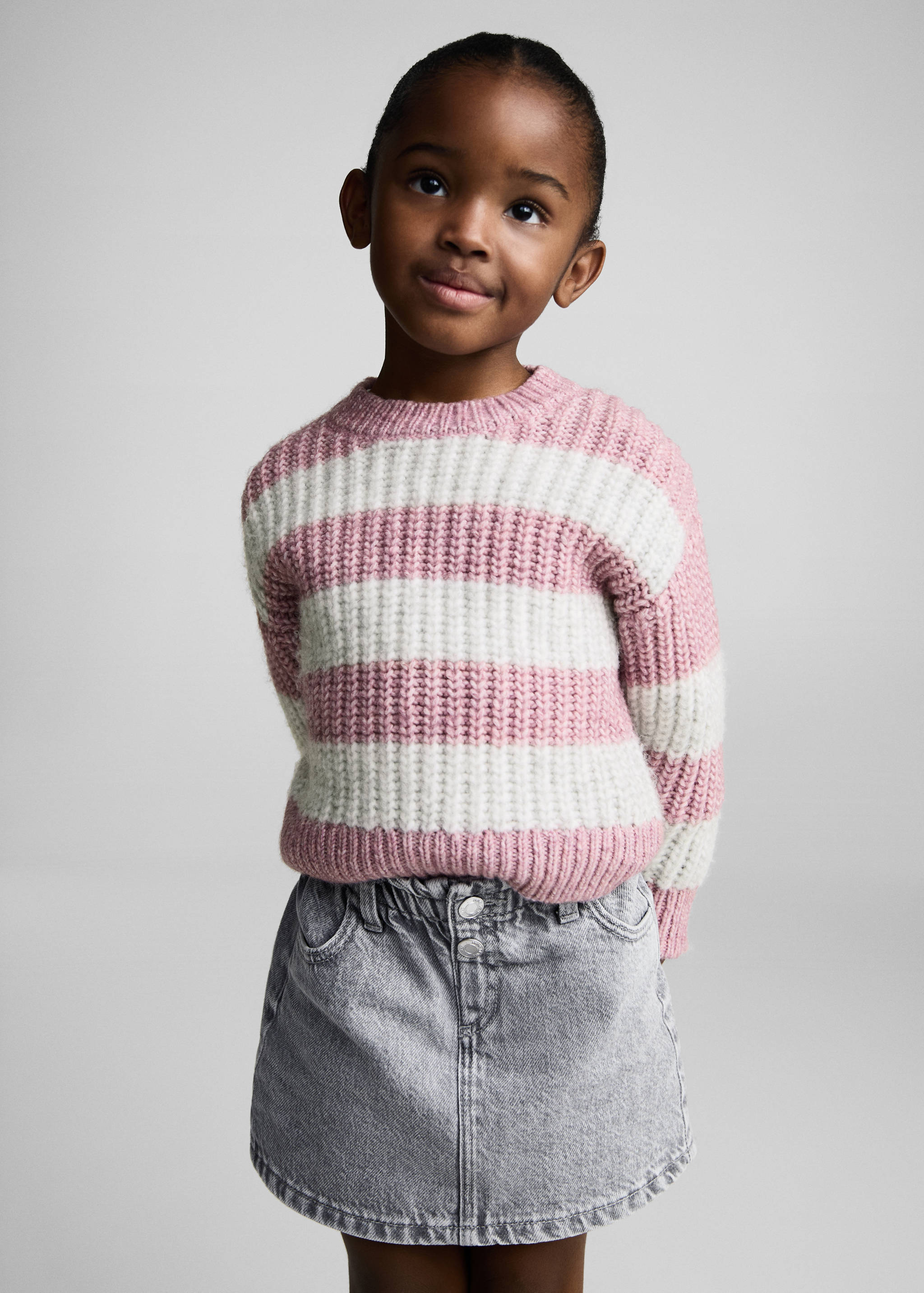 Striped rib sweater - Medium plane