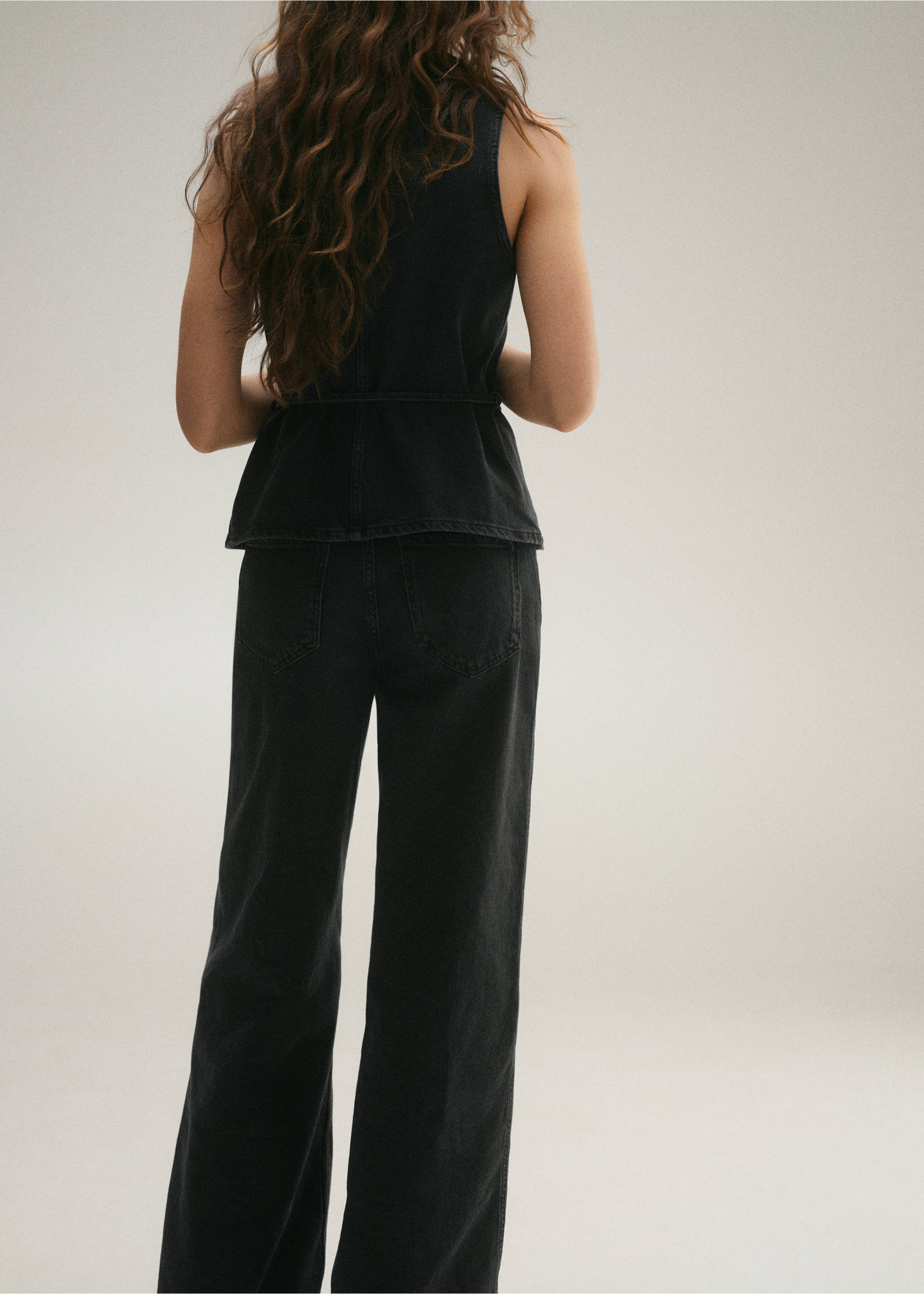 High-waisted wideleg jeans - Reverse of the article, Open Grey. Ref: 87030651-00.