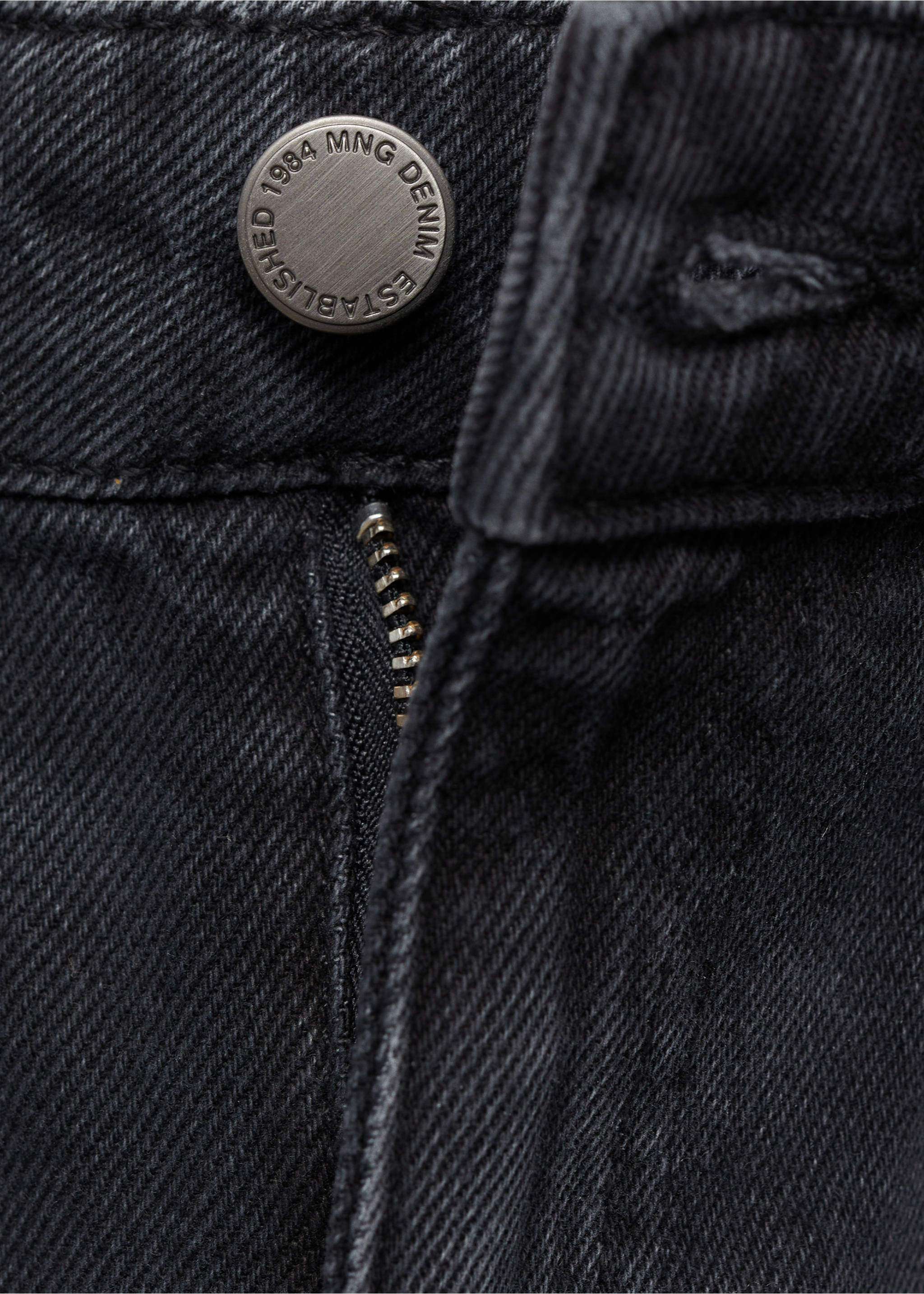 High-waisted wideleg jeans - Details of the article 8, Open Grey. Ref: 87030651-00.