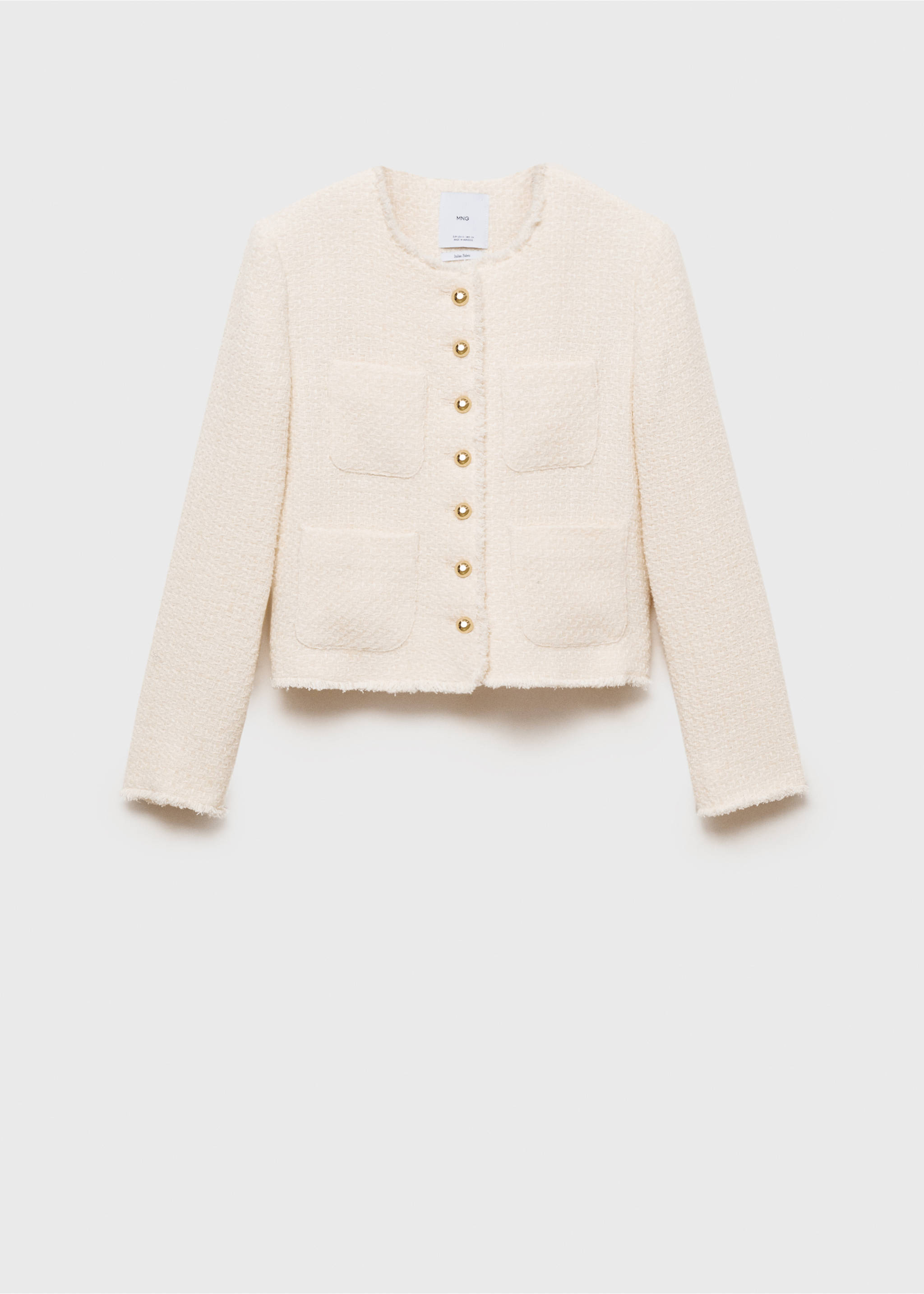 Tweed jacket with jewel buttons - Article without model, Ecru. Ref: 87030653-00.