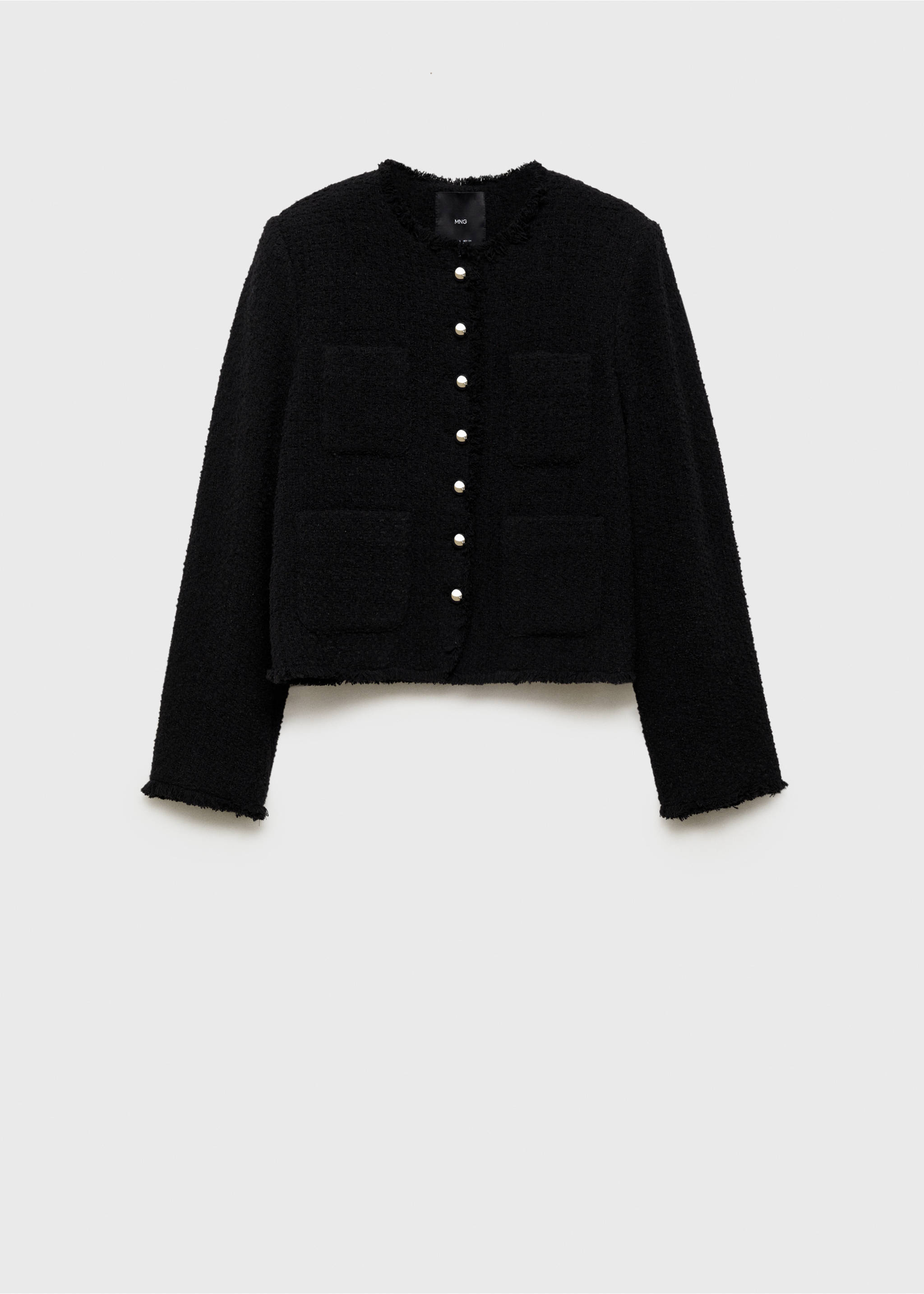 Tweed jacket with jewel buttons - Article without model, Black. Ref: 87030653-00.