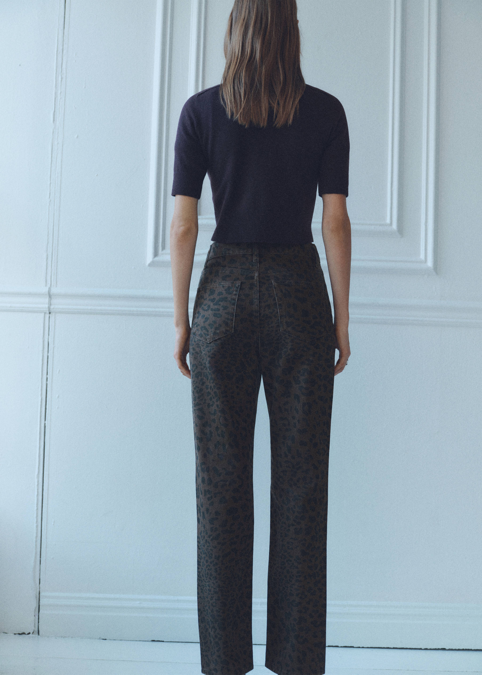 Leopard-print straight jeans - Reverse of the article