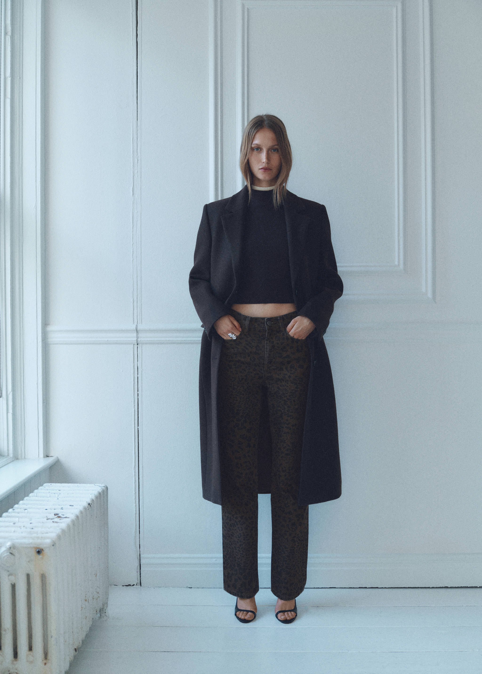 Leopard-print straight jeans - Details of the article 2