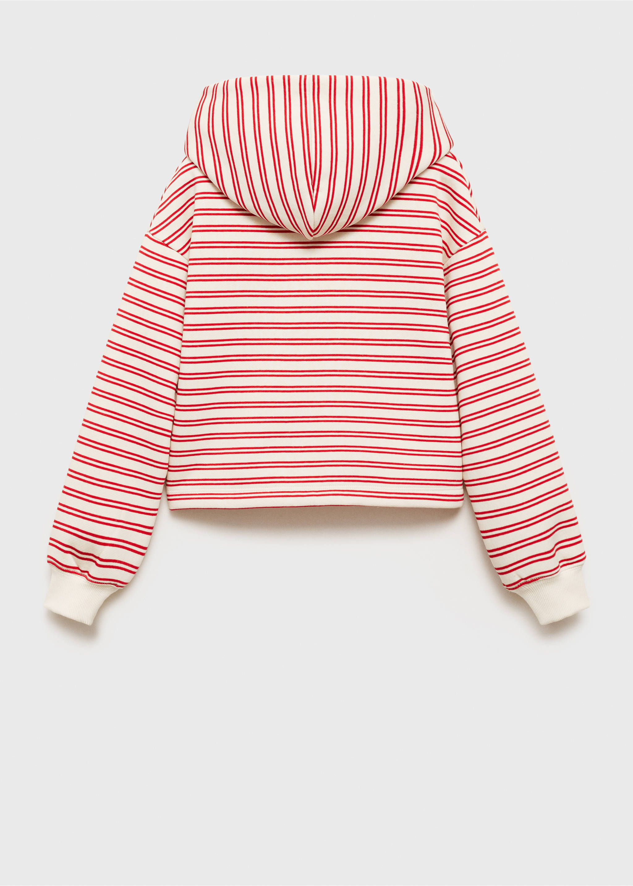 Gestreepte hoodie - Achterkant van het artikel, Rood. Ref: 87030656-00.
