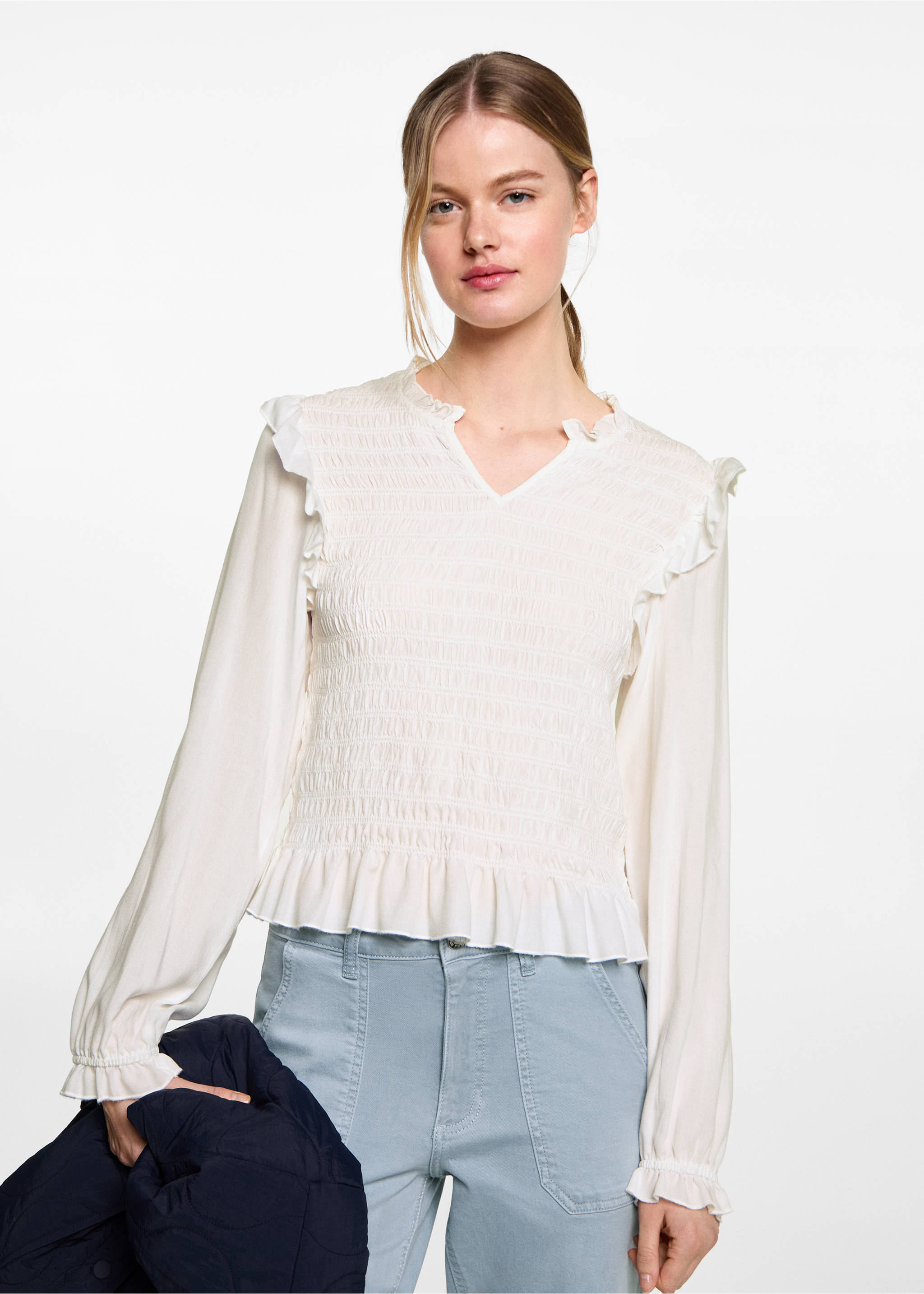 Culotte jeans with pockets - Medium plane, Blue. Ref: 87031047-00.