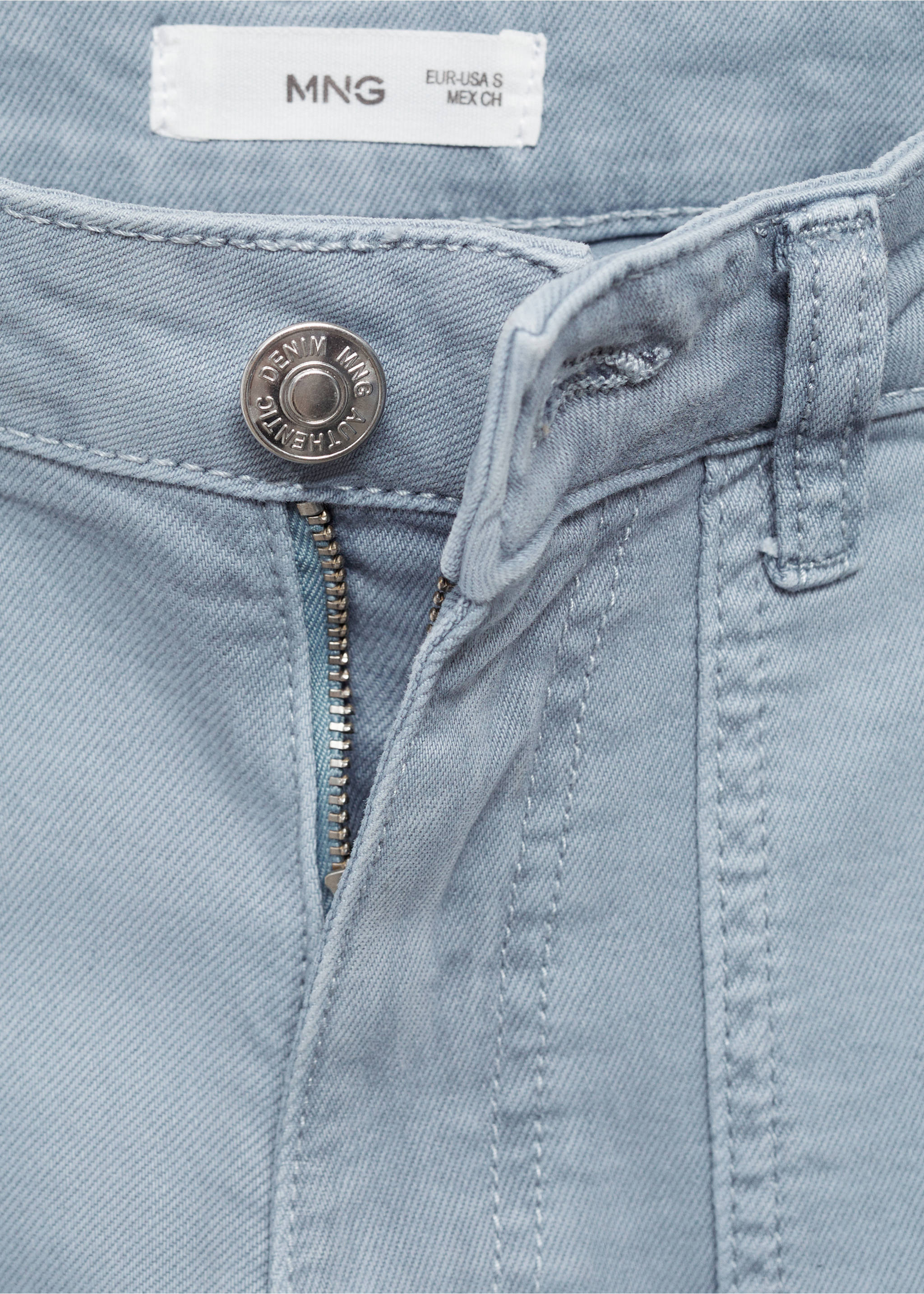 Culotte jeans with pockets - Details of the article 8, Blue. Ref: 87031047-00.