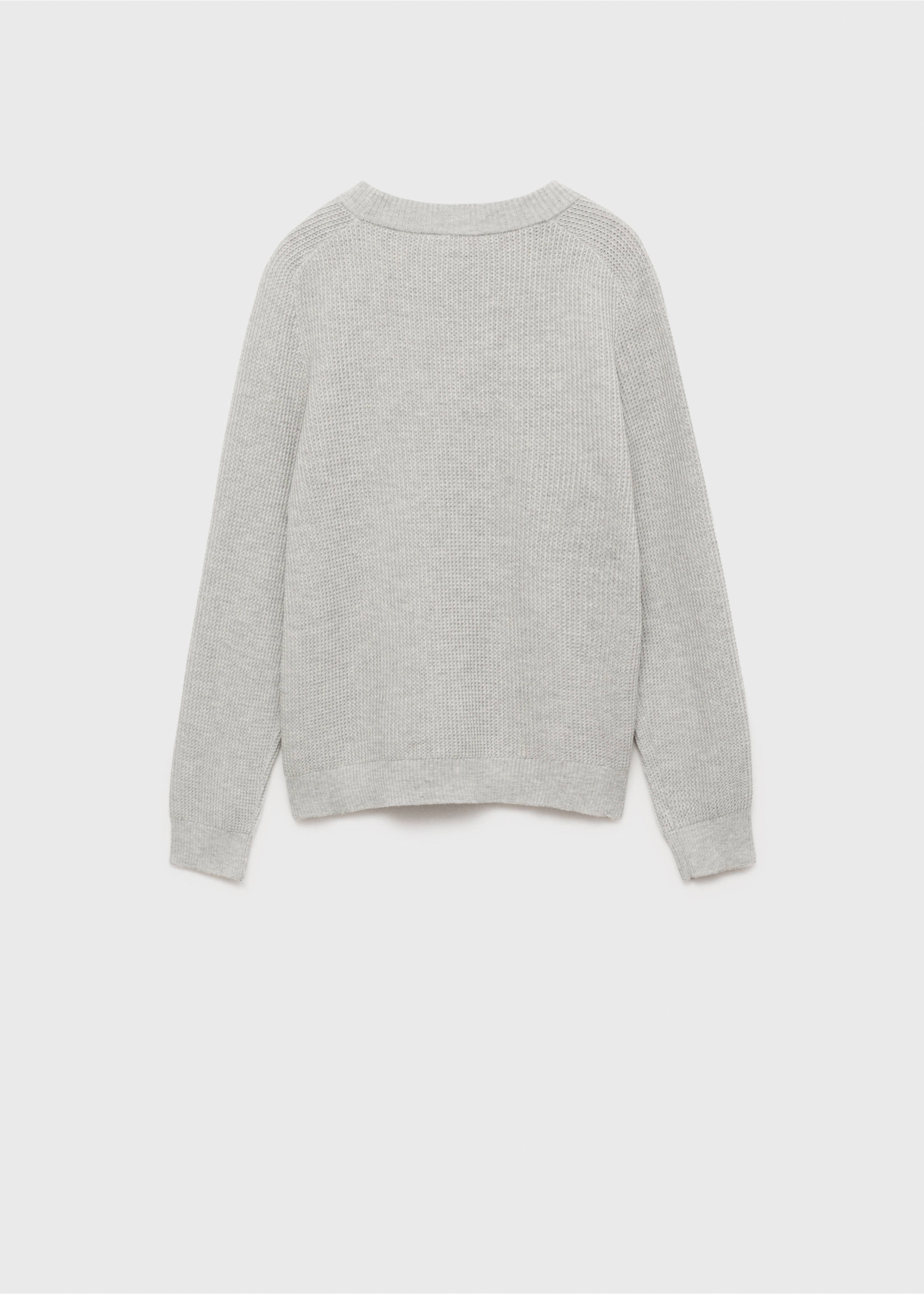 Knitted cotton sweater - Reverse of the article, Medium Heather Grey. Ref: 87031052-00.