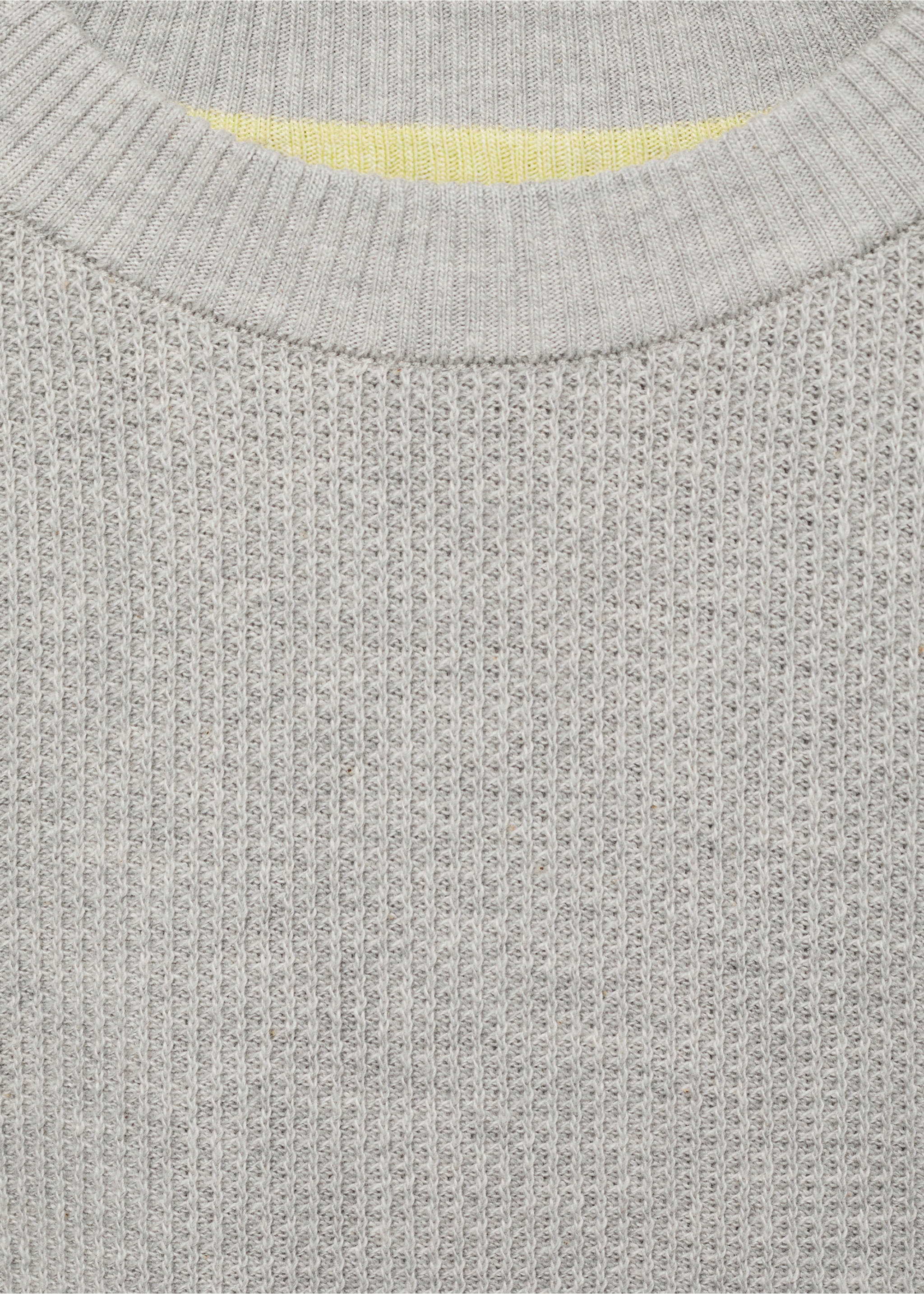 Knitted cotton sweater - Details of the article 8, Medium Heather Grey. Ref: 87031052-00.