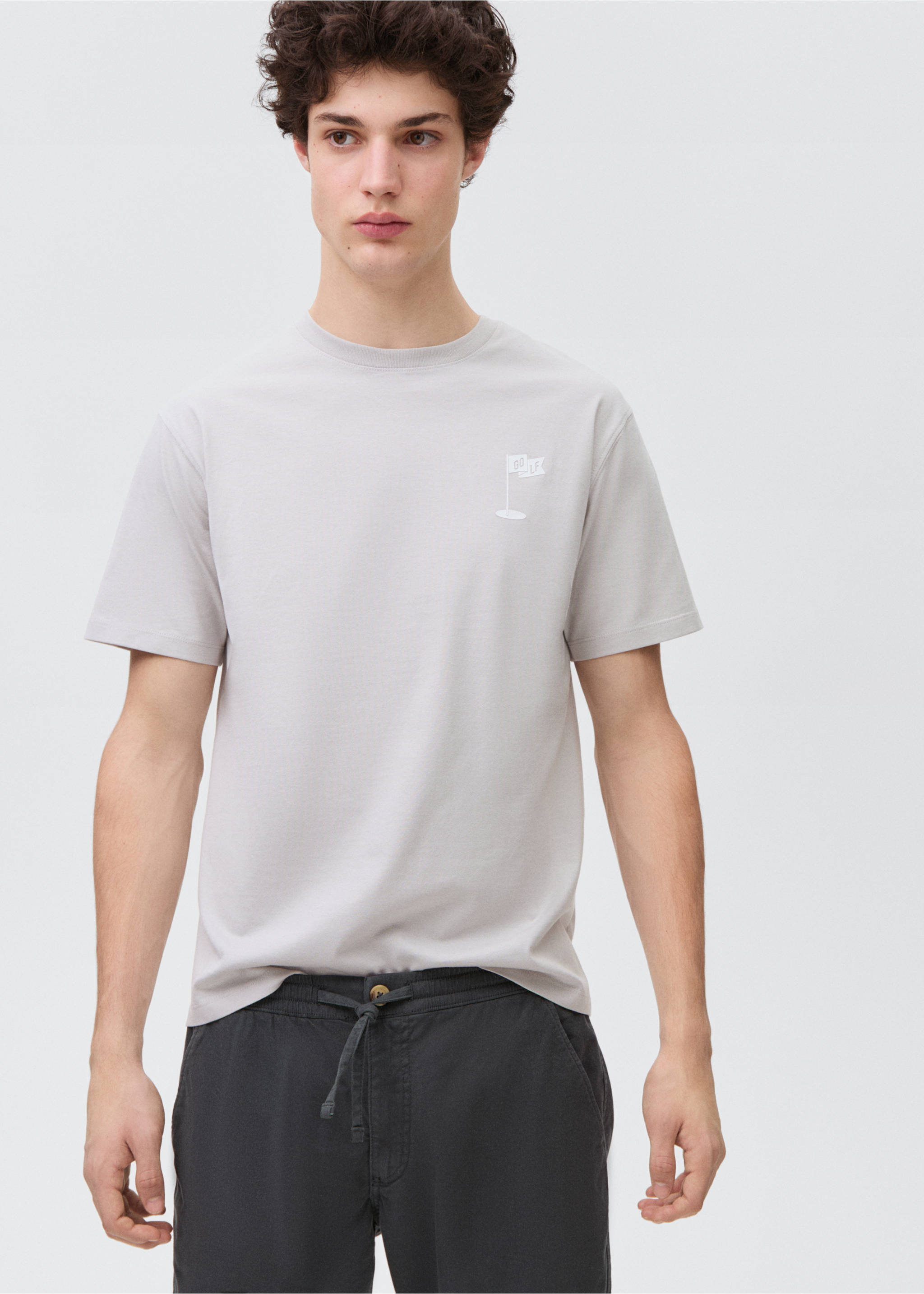 Pantalón jogger algodón - Plano medio, Gris antracita. Ref: 87031057-00.