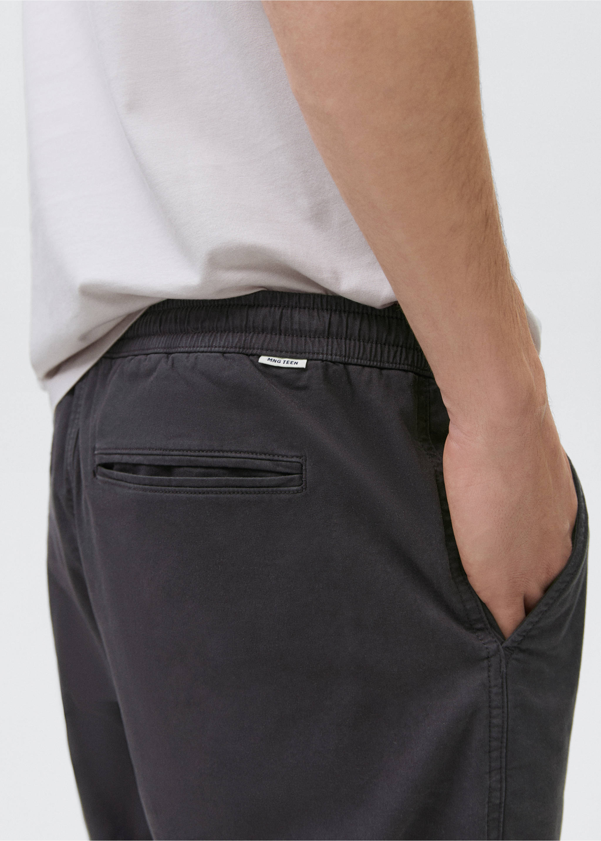 Pantalón jogger algodón - Detalle del artículo 2, Gris antracita. Ref: 87031057-00.