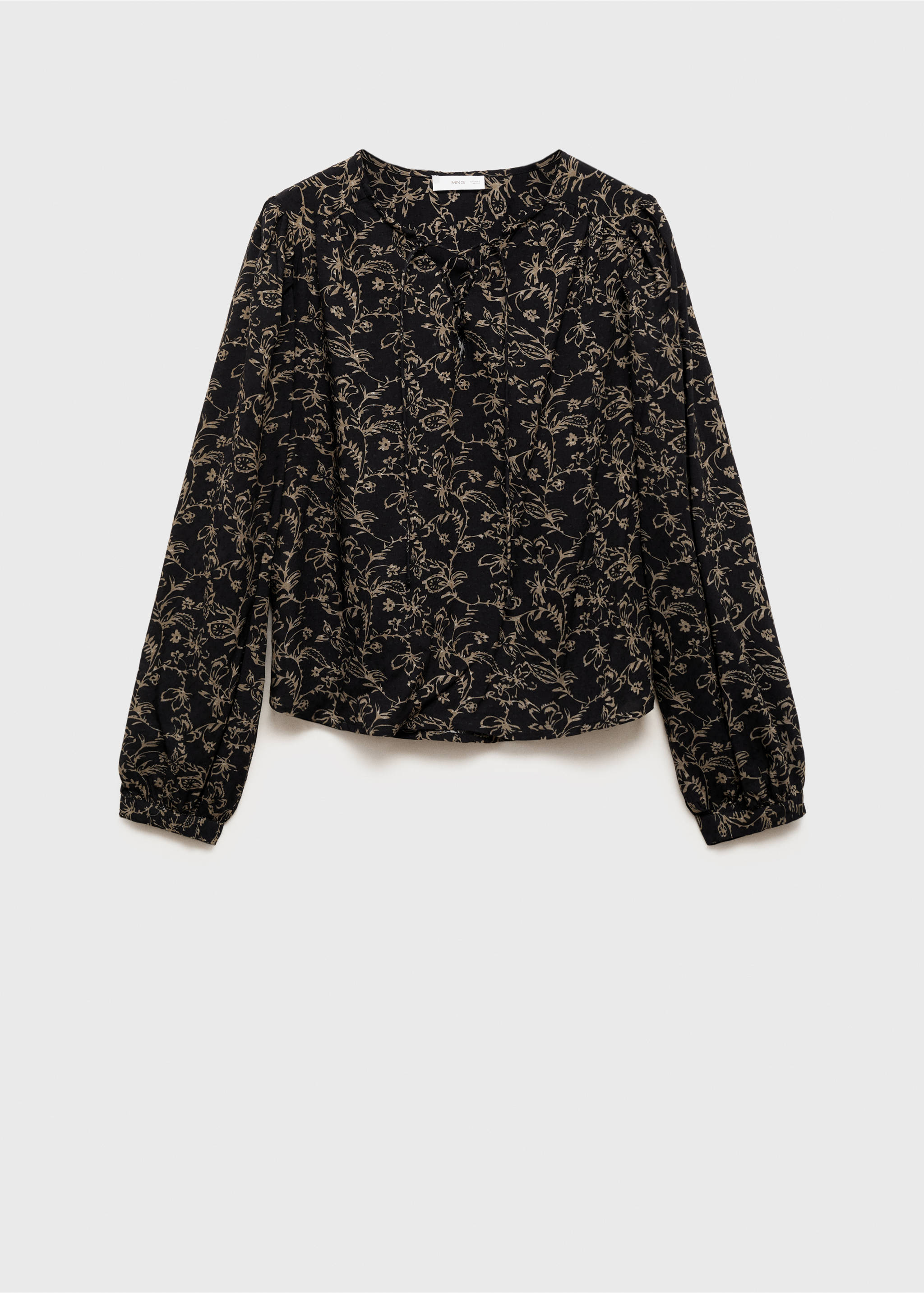 Bluzka w kwiaty - Artykuł bez modela/modelki, Czarny. Ref: 87031513-00.