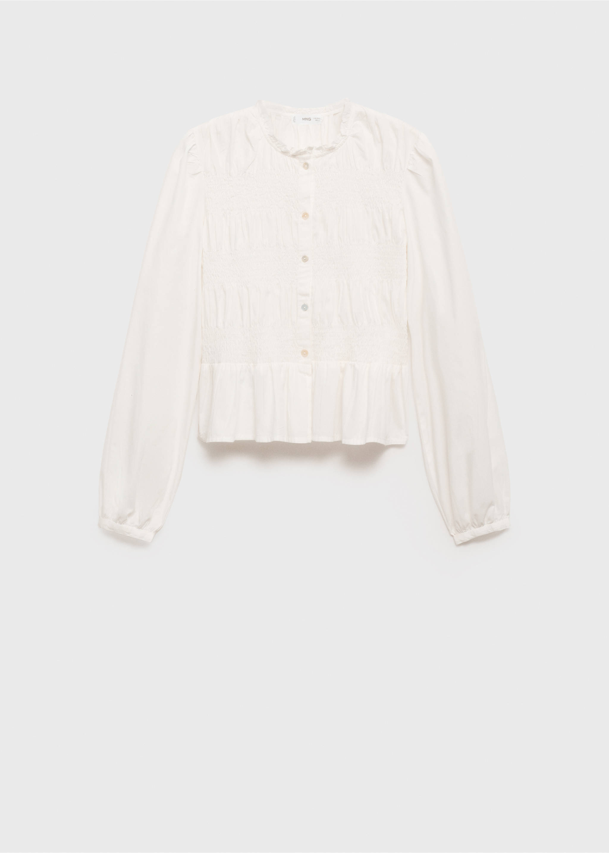 Blusa fruncida volante - Artículo sin modelo, Blanco roto. Ref: 87031514-00.