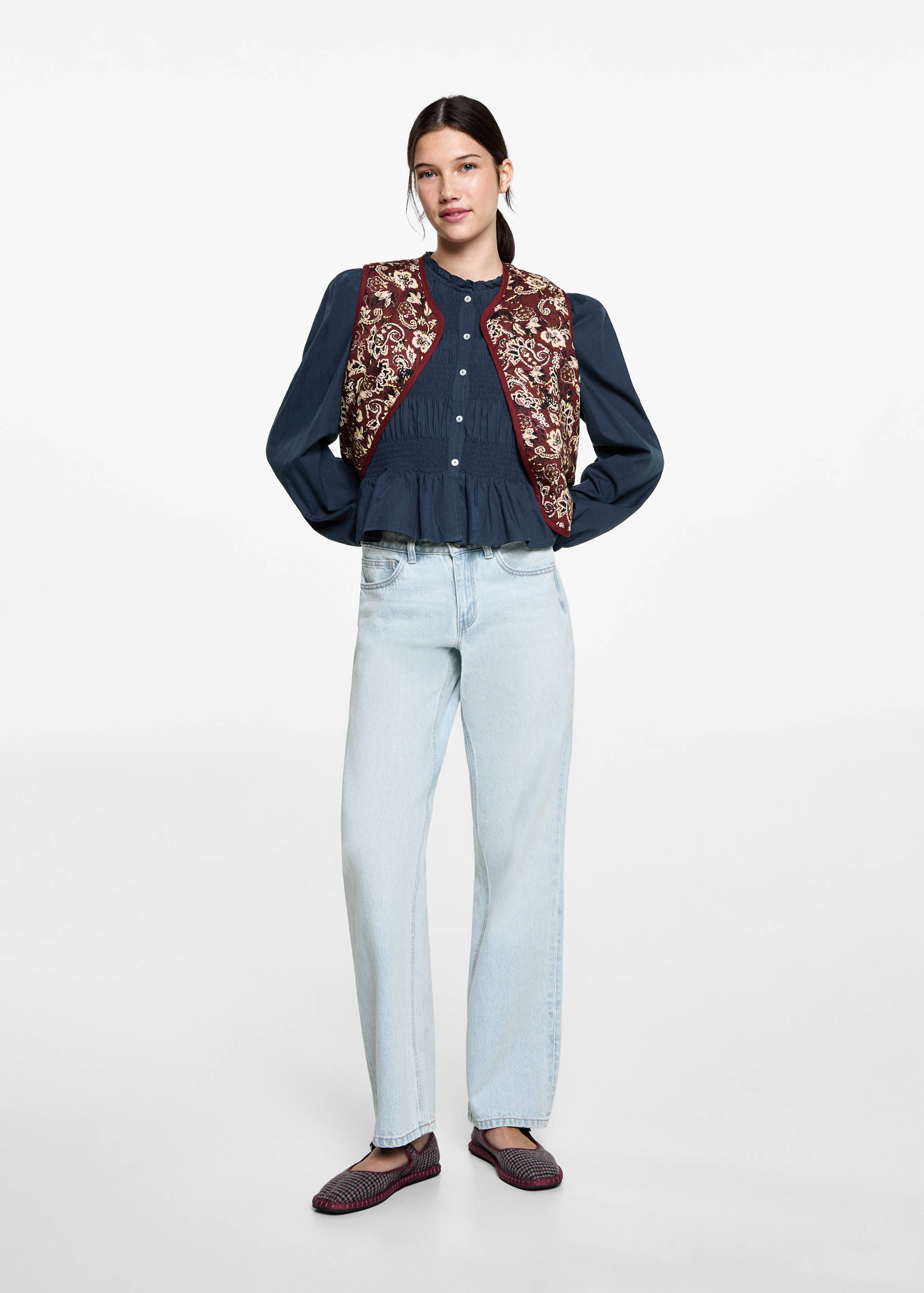 Ruffled gathered blouse - General plane