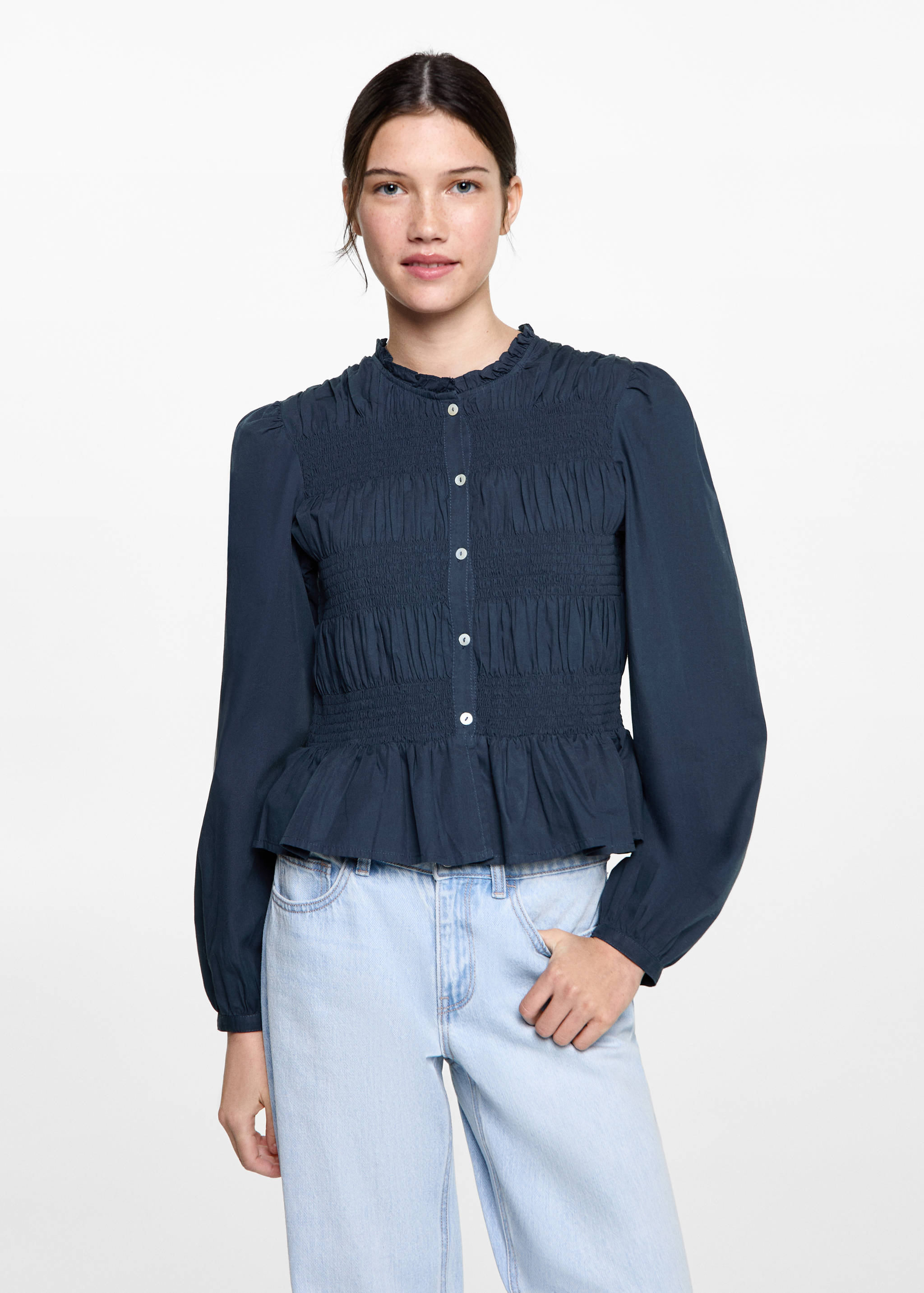 Brusa frunzida volant - Pla mig