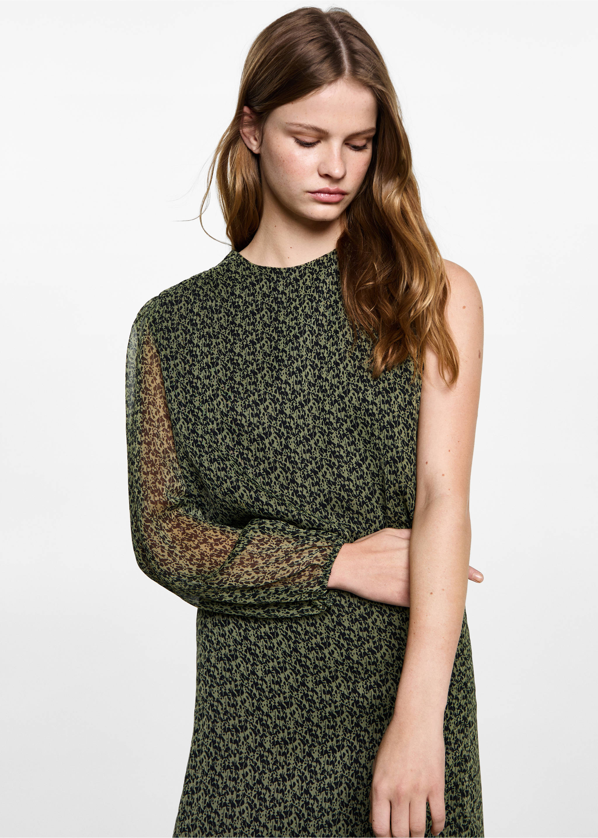 Asymmetrische Bluse - Mittlere Ansicht, Schwarz. Ref: 87031515-00.