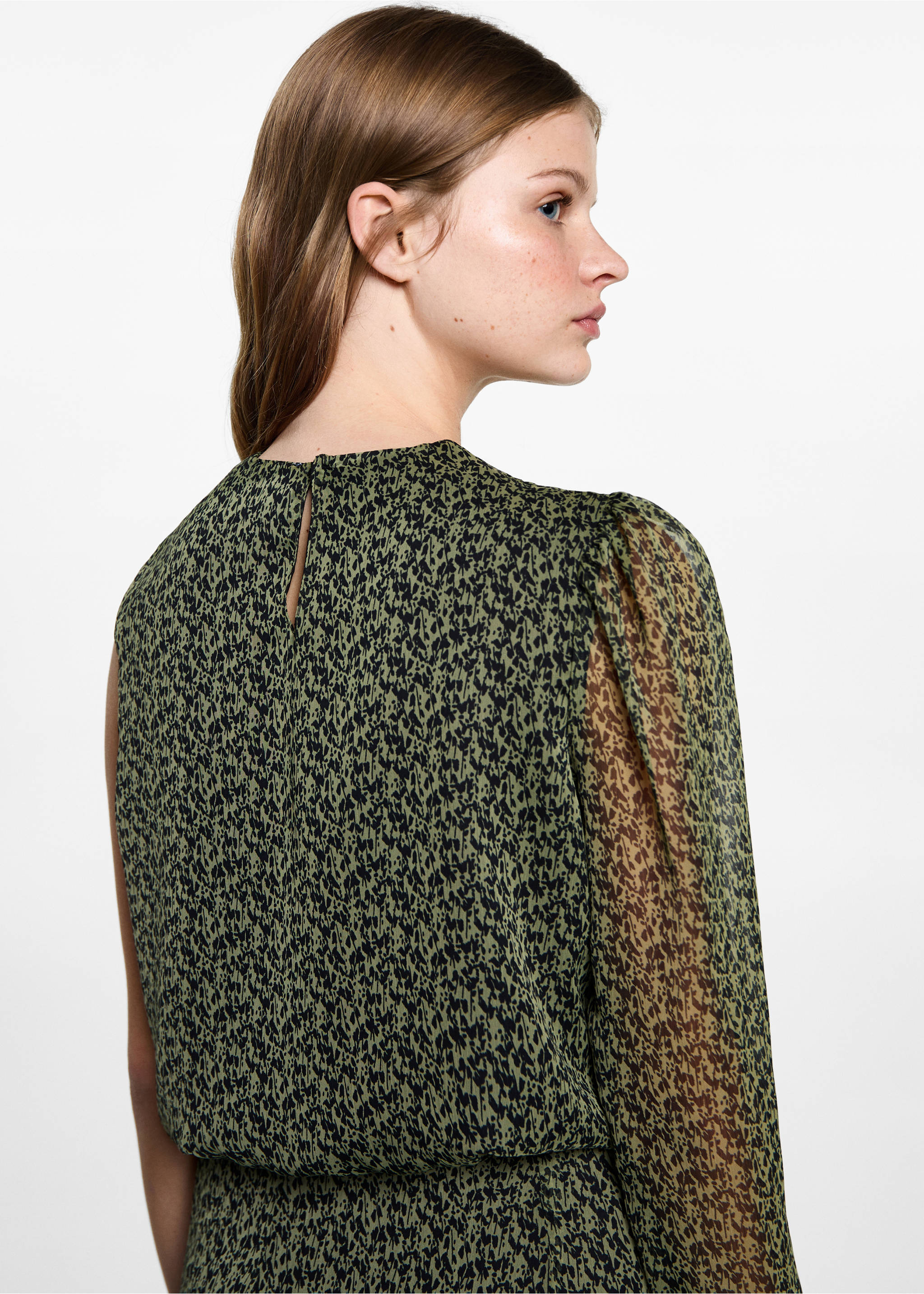 Asymmetrische Bluse - Rückseite des Artikels, Schwarz. Ref: 87031515-00.