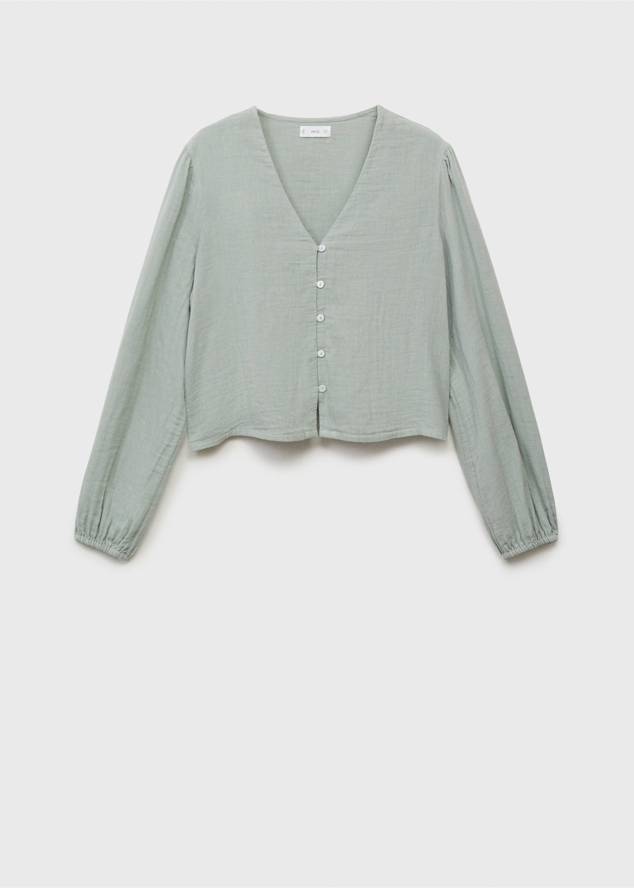 Puffed sleeves blouse - Article without model, Mint Green. Ref: 87031516-00.