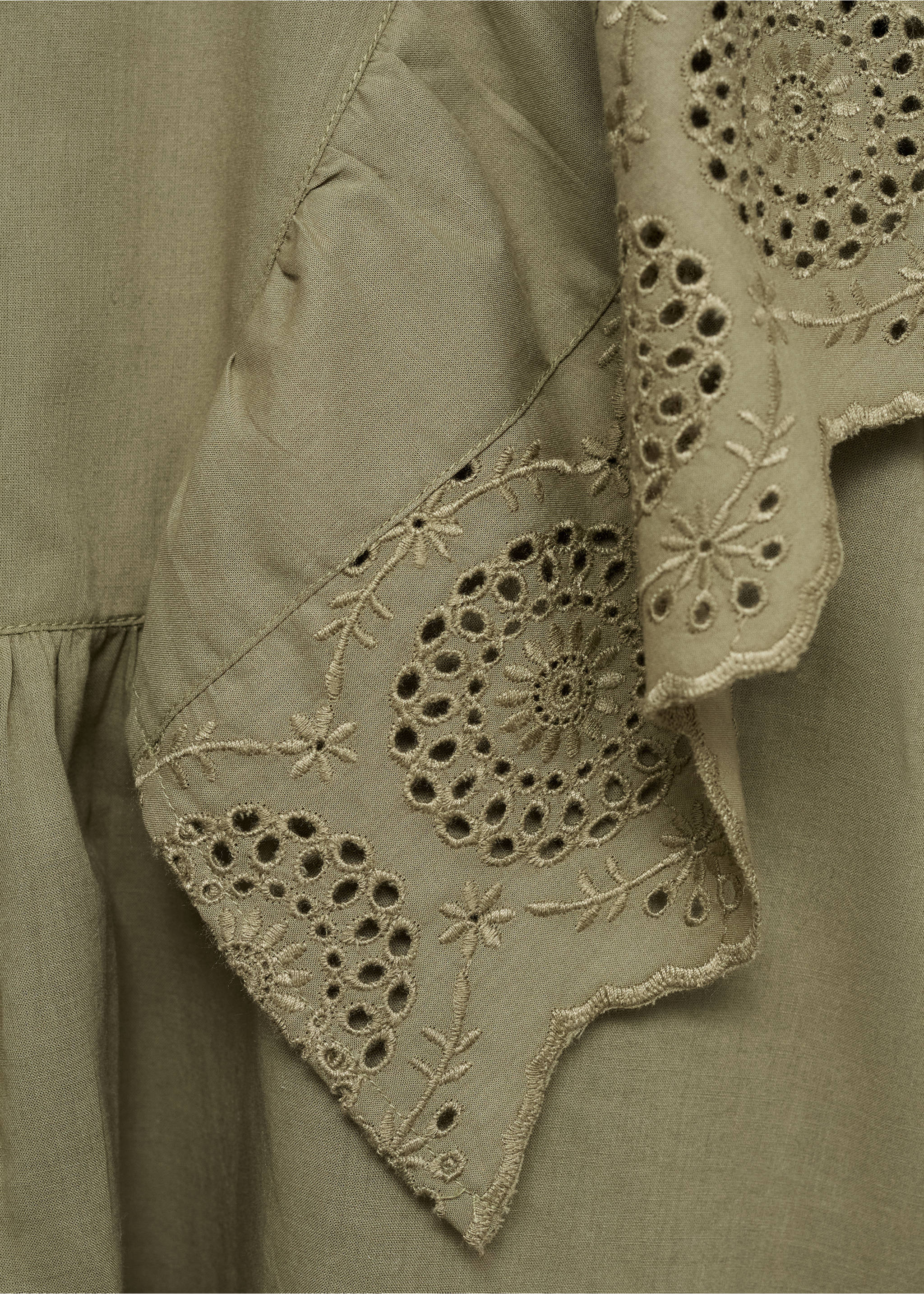 Blusa volantes - Detalle del artículo 8, Khaki. Ref: 87031519-00.