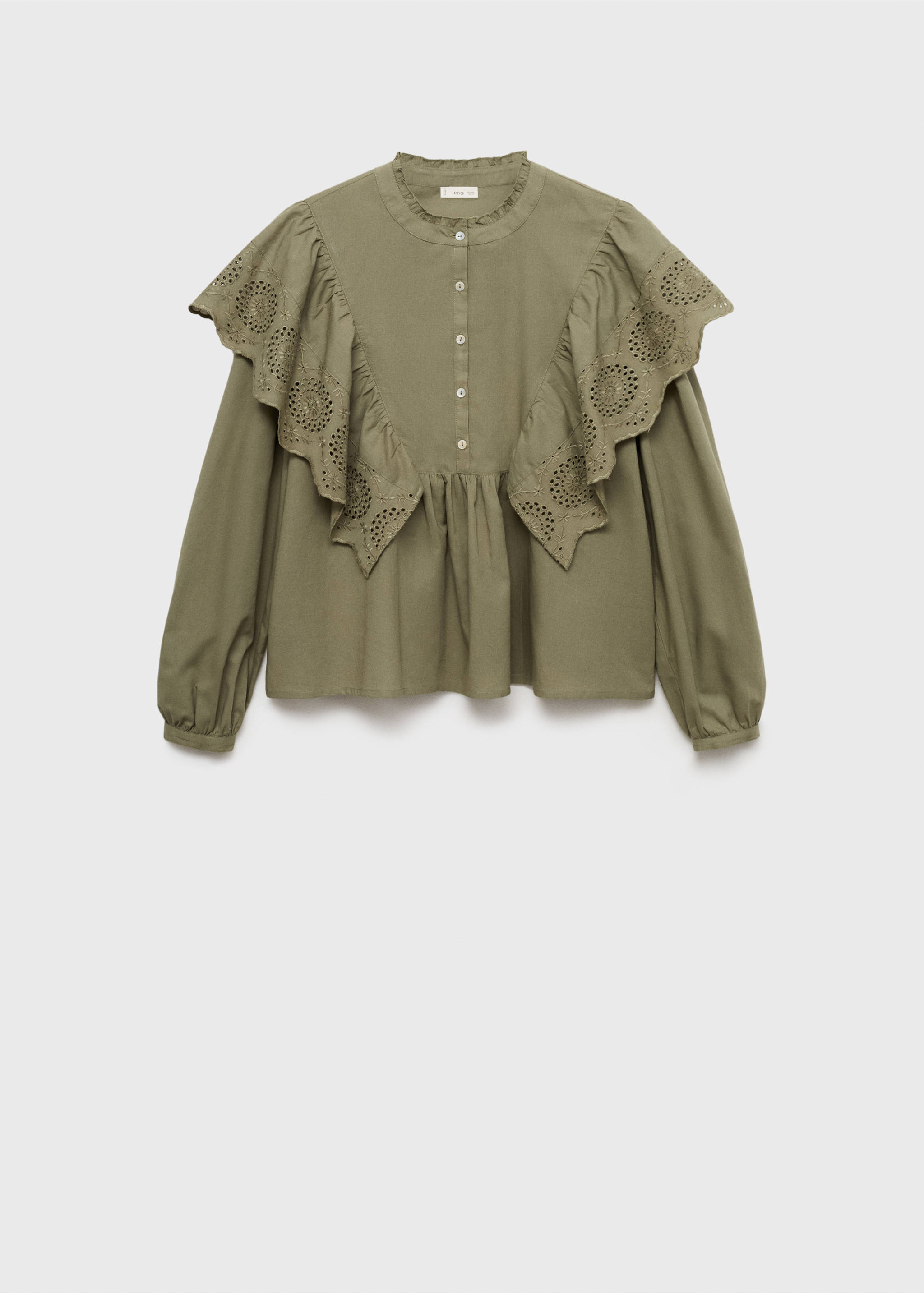 Blusa volantes - Artículo sin modelo, Khaki. Ref: 87031519-00.