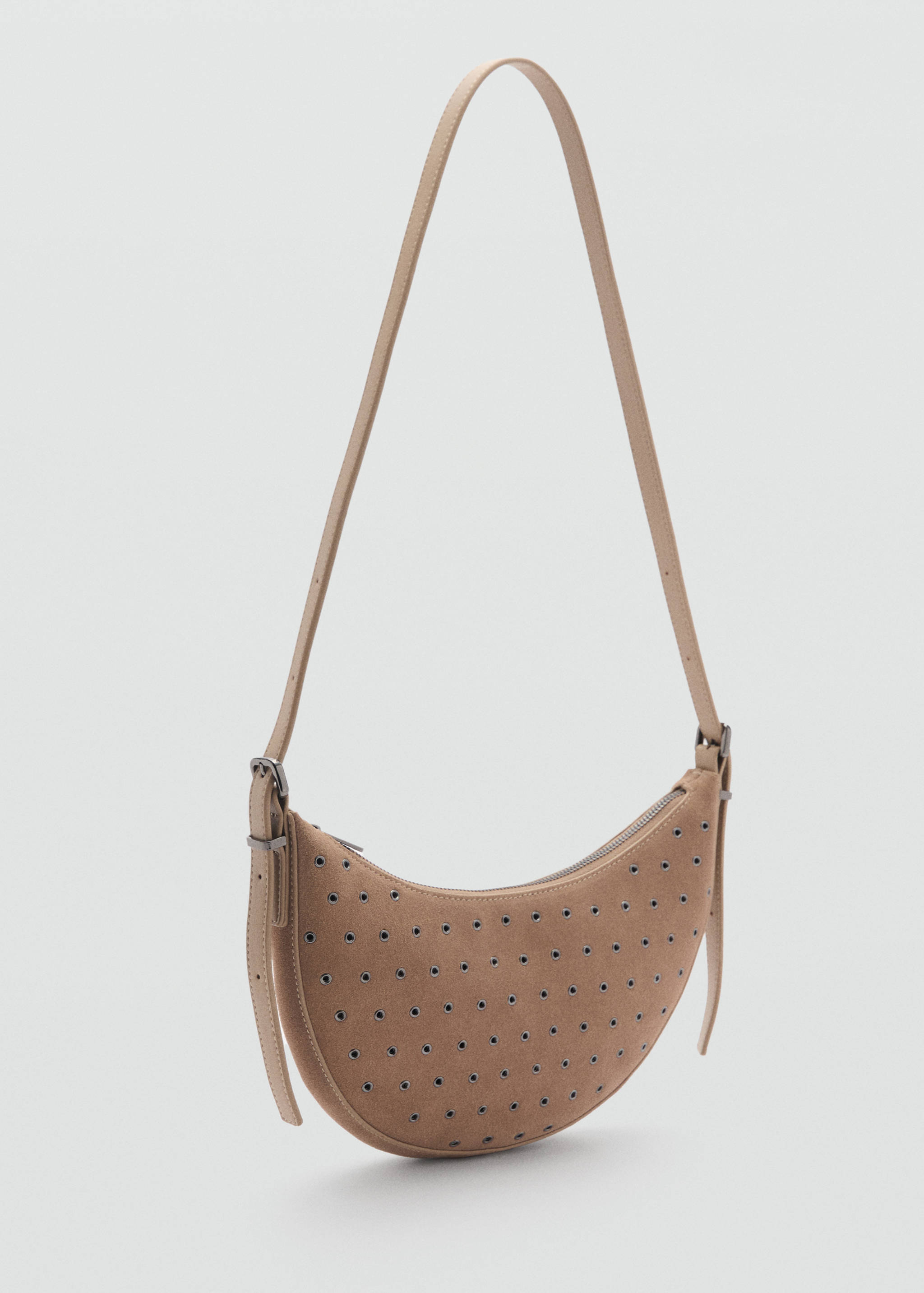 Oval leather bag - Medium plane