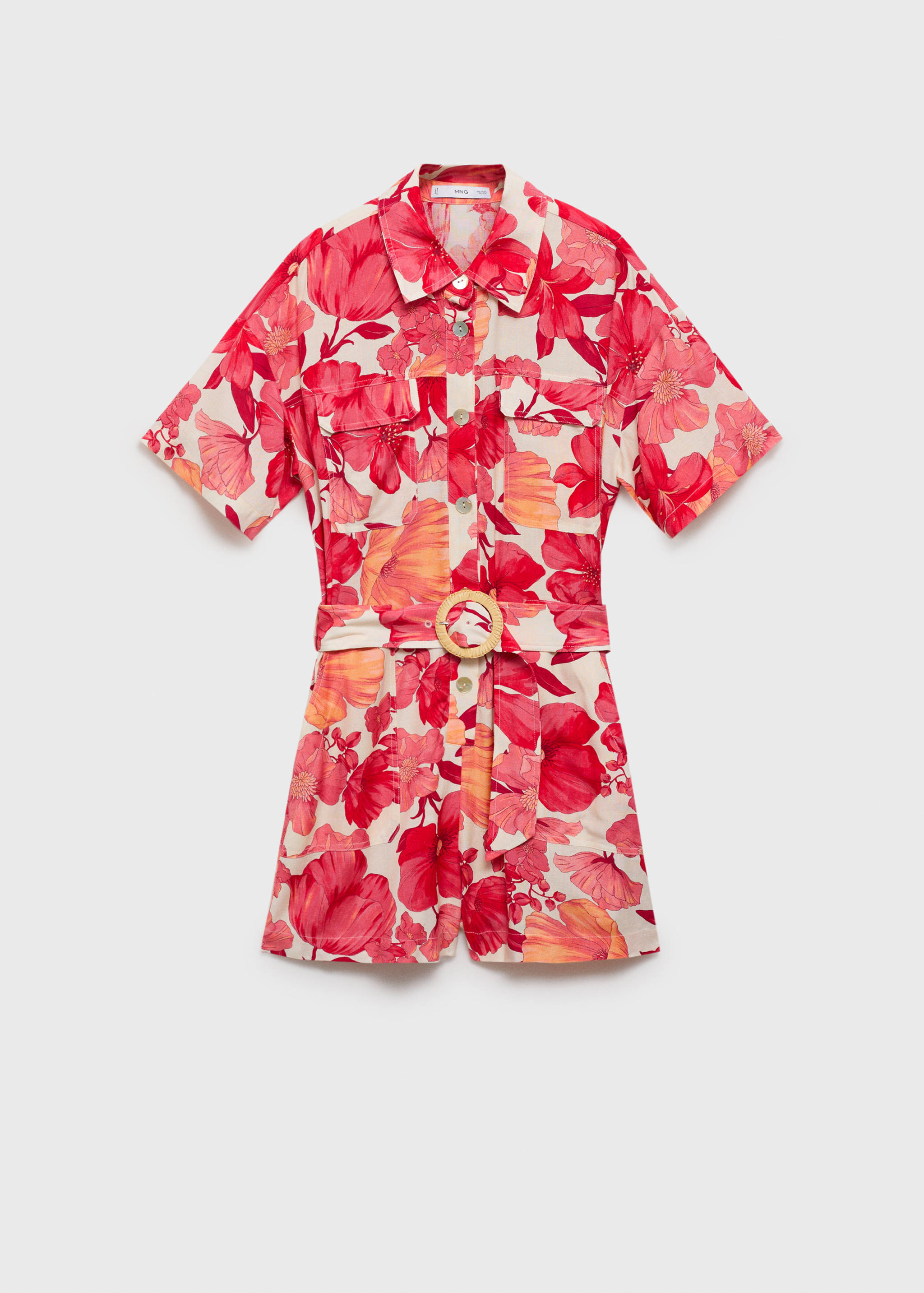 Korte jumpsuit met bloemenprint - Artikel zonder model