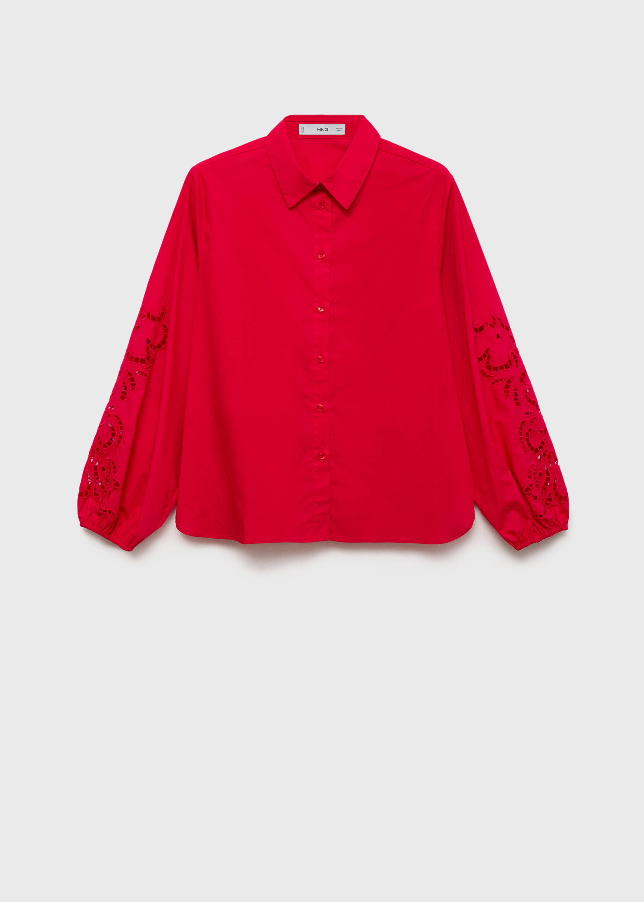 Cotton blouse with lace detail - Article without model