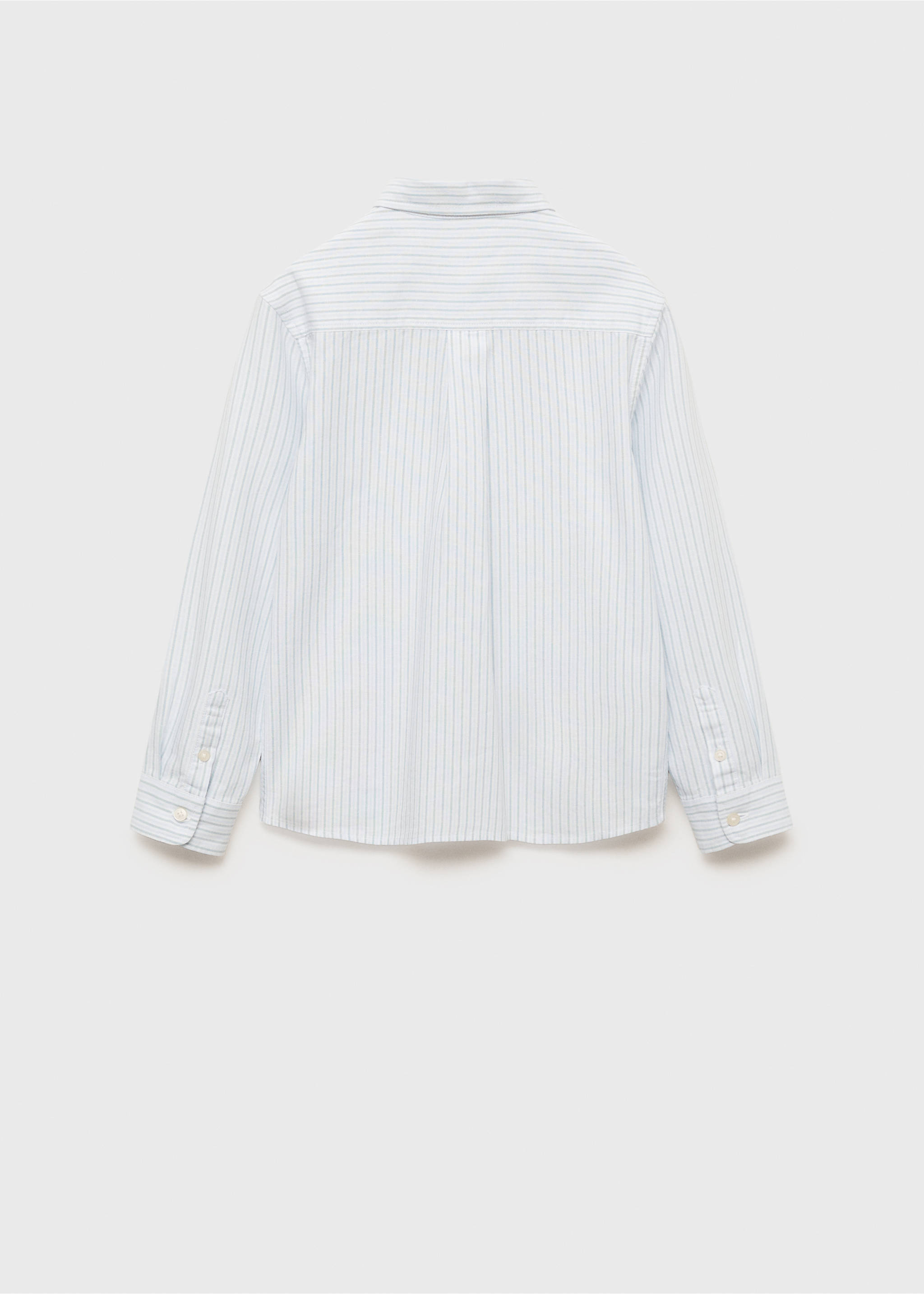 100% cotton Oxford striped shirt - Reverse of the article, Aqua Green. Ref: 87032535-00.