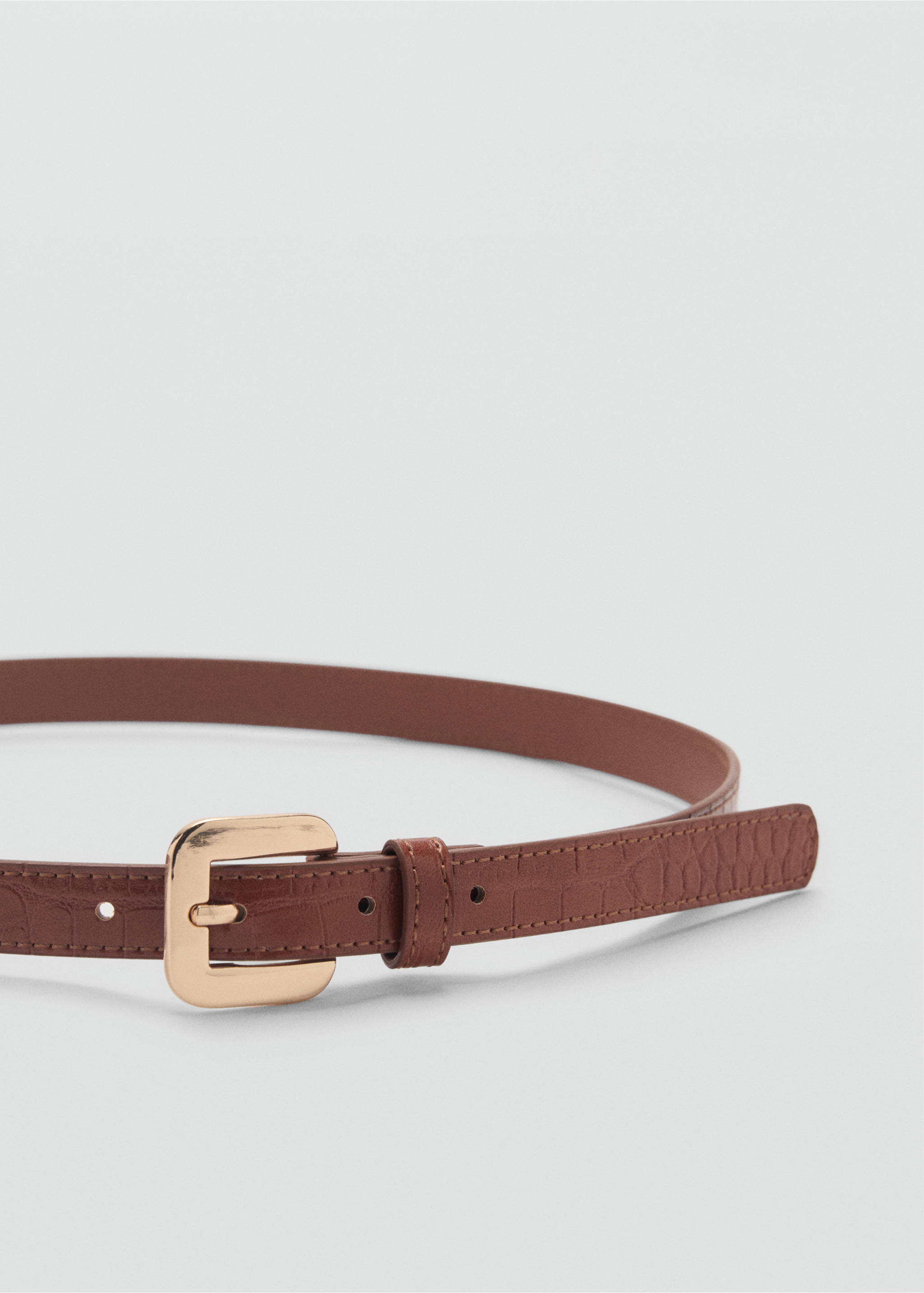 Ceinture simili-cuir effet croco - Plan moyen, Marron. Ref: 87032537-00.