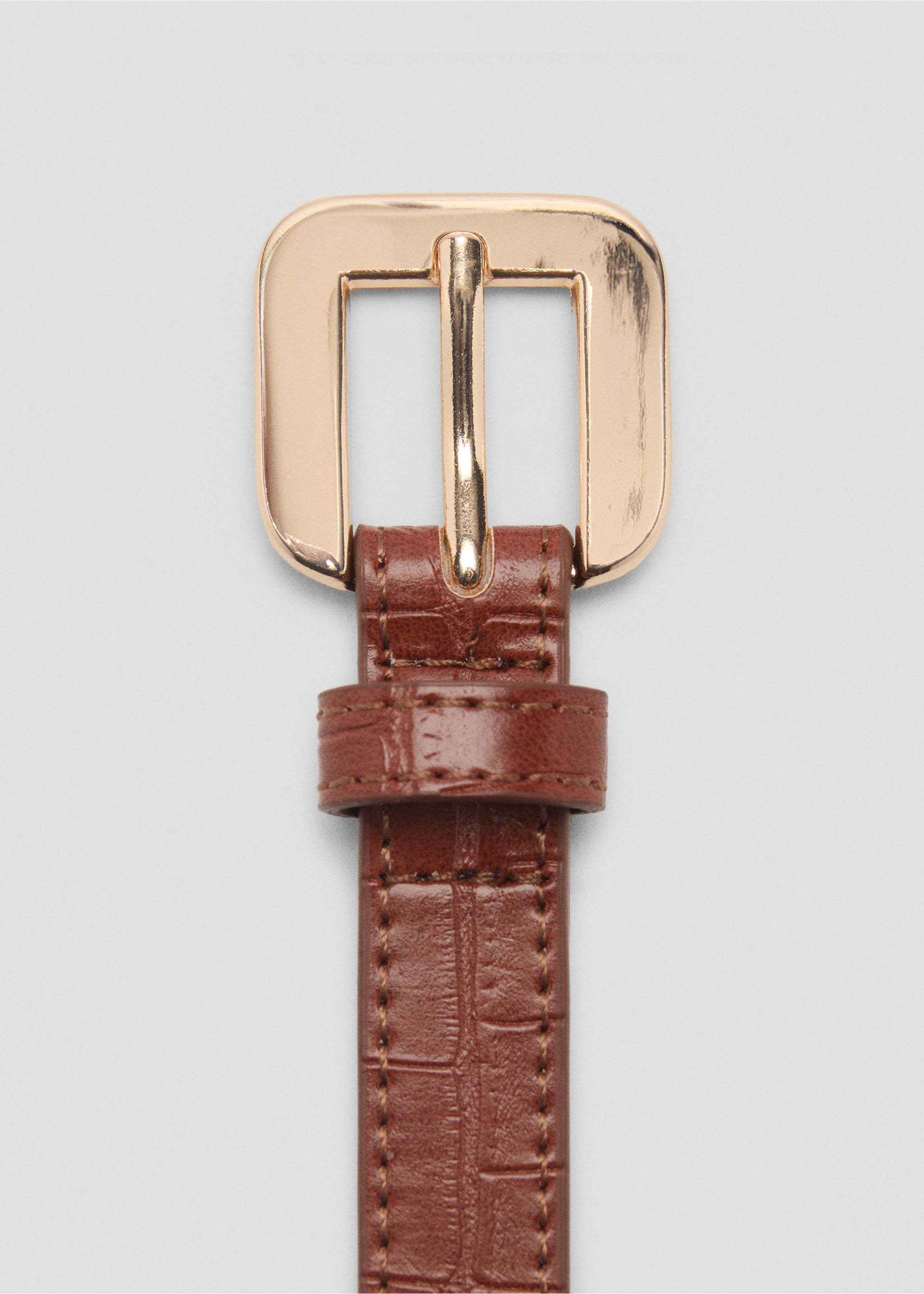 Ceinture simili-cuir effet croco - Détail de l'article 1, Marron. Ref: 87032537-00.