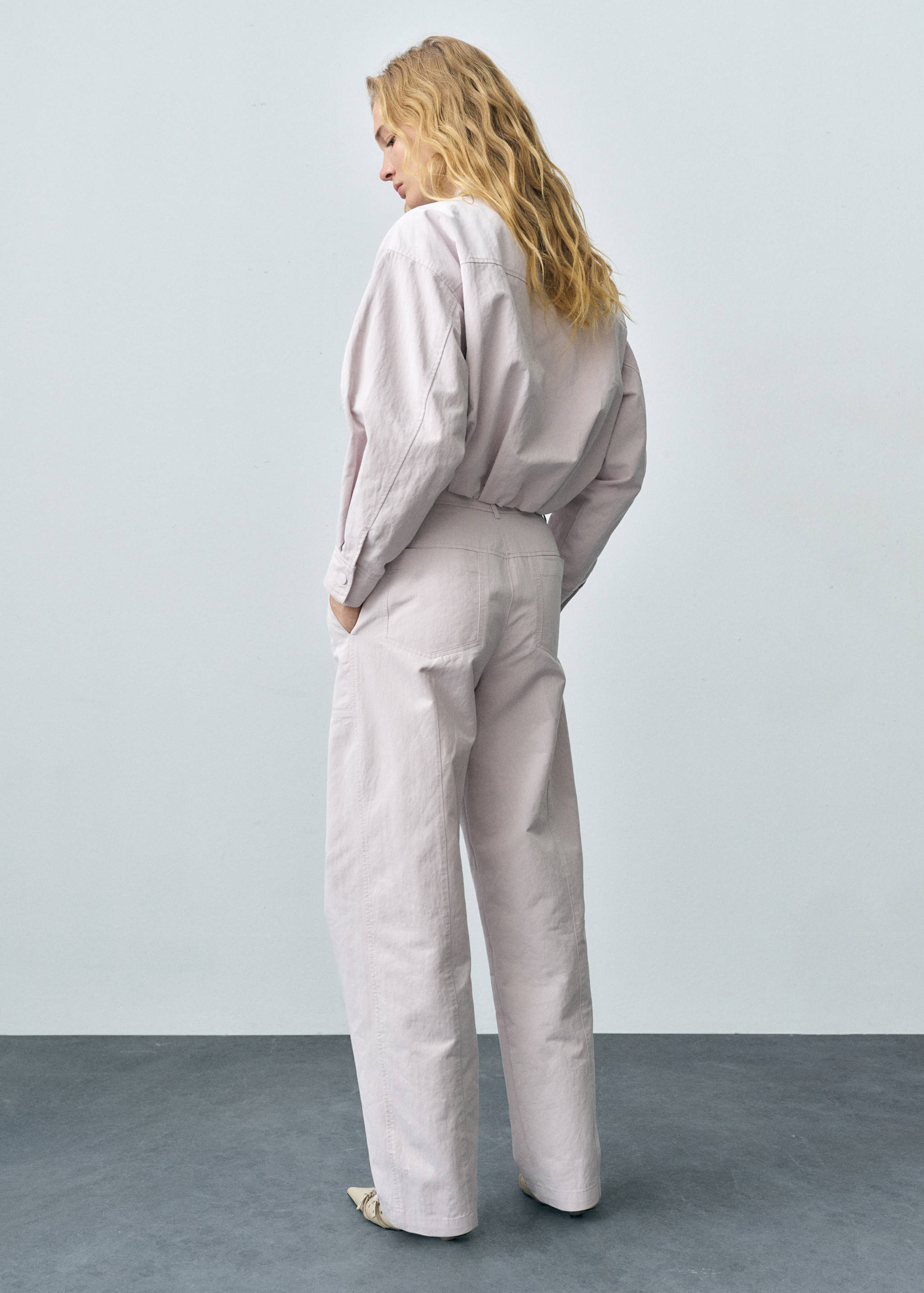 Wide leg trousers with decorative seams - Reverse of the article