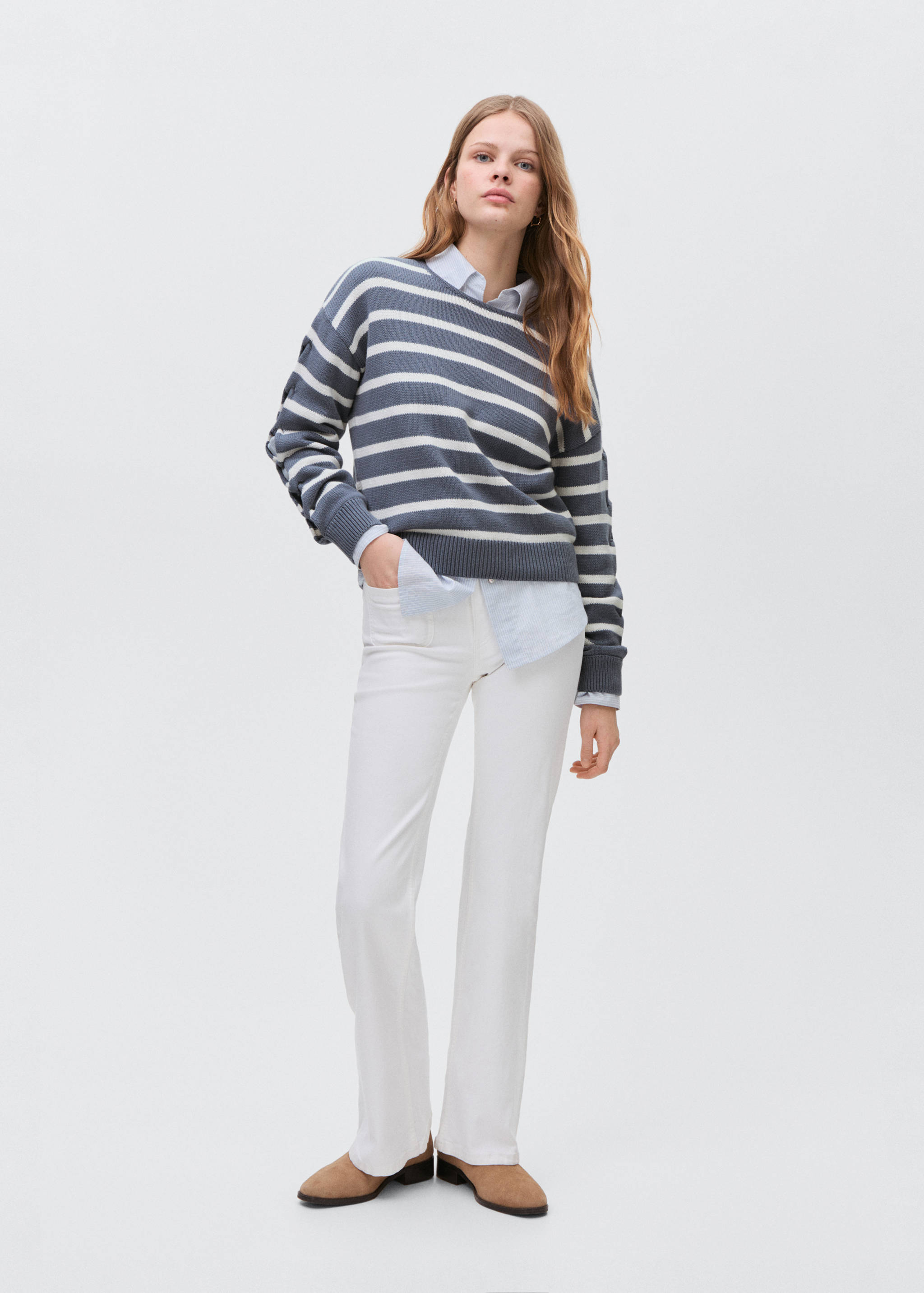 Gestreifter Strickpullover - Allgemeine Ansicht