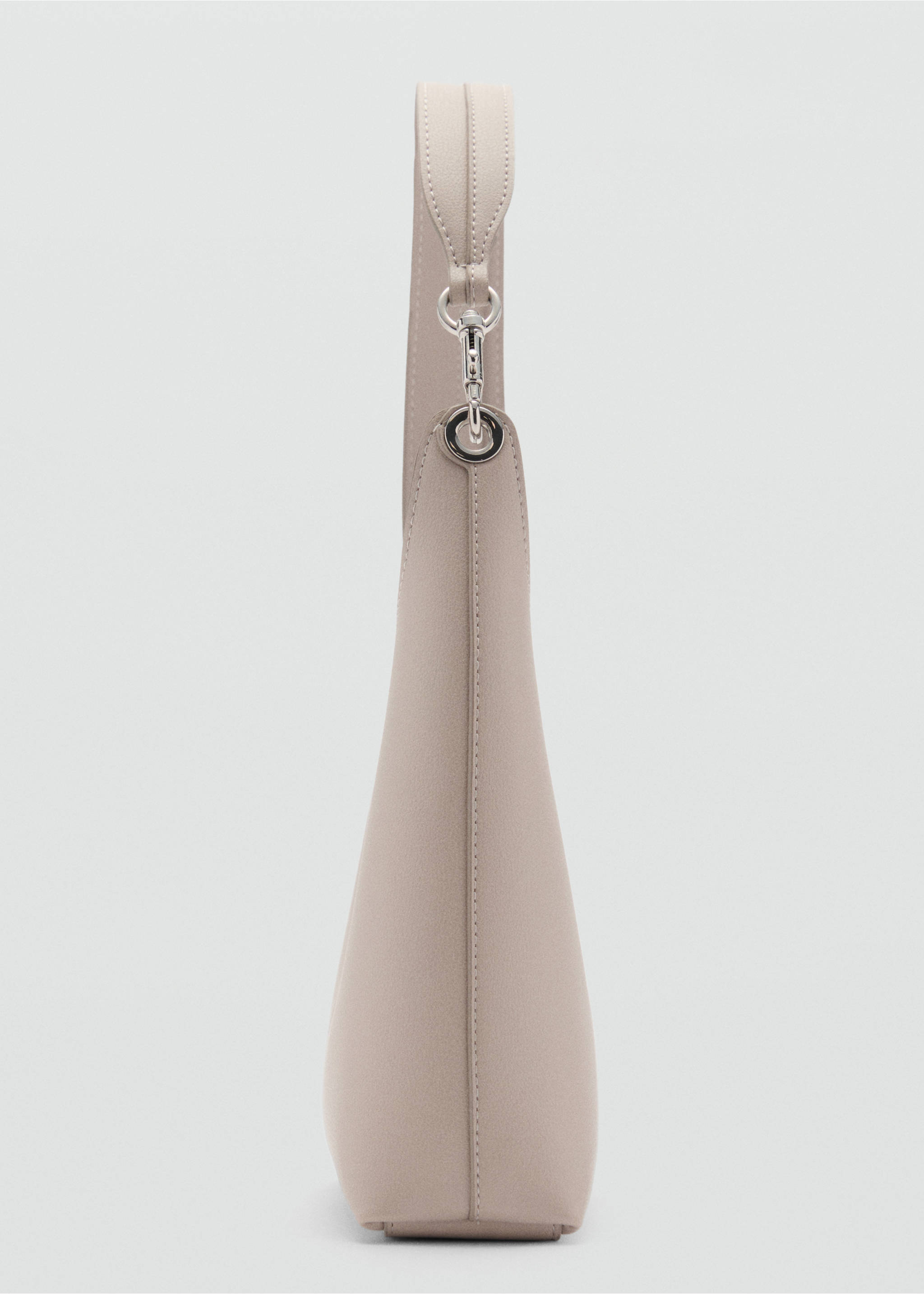 Shopper bag with metallic detail - Details of the article 1, Light/Pastel Grey. Ref: 87032542-00.