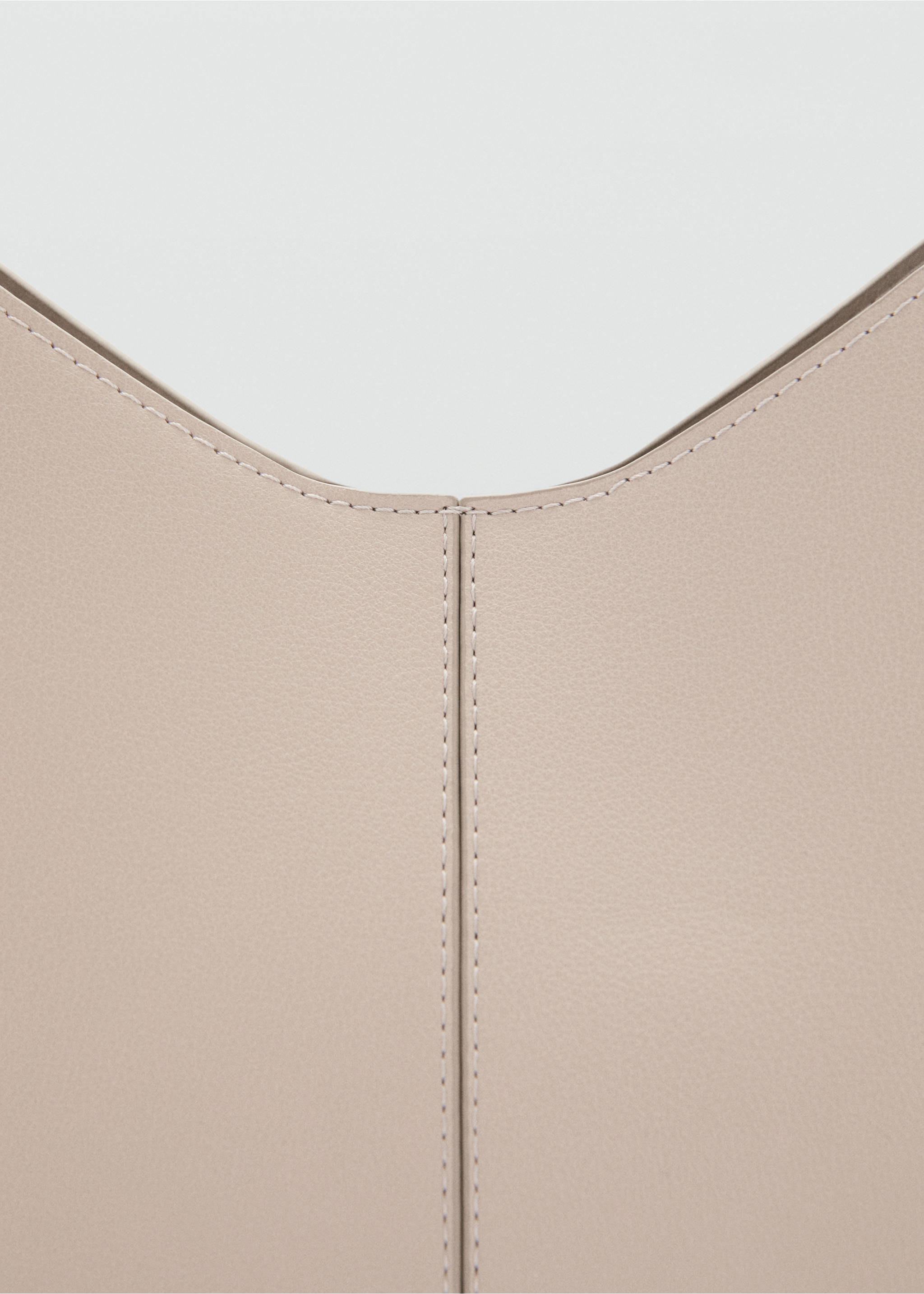Shopper bag with metallic detail - Details of the article 2, Light/Pastel Grey. Ref: 87032542-00.