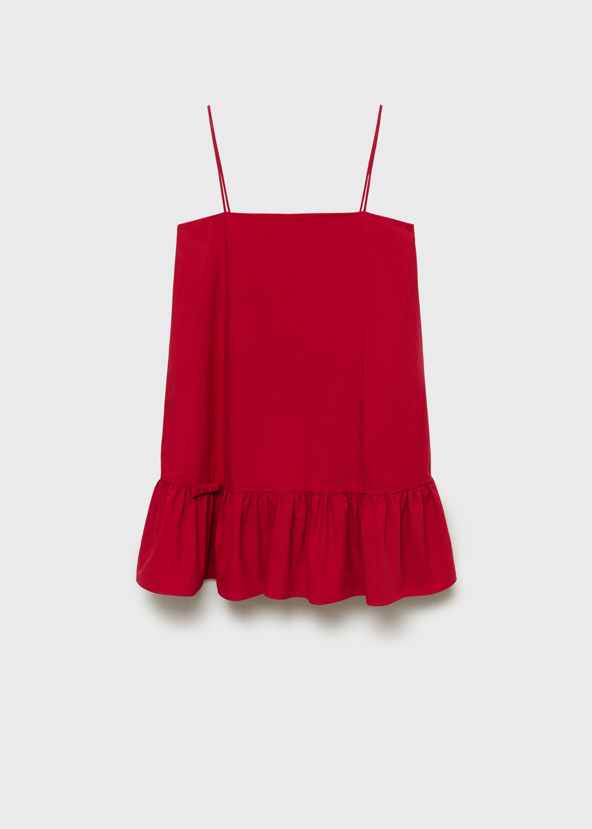 Ruffle dress with thin straps - Article without model, Red. Ref: 87032545-00.