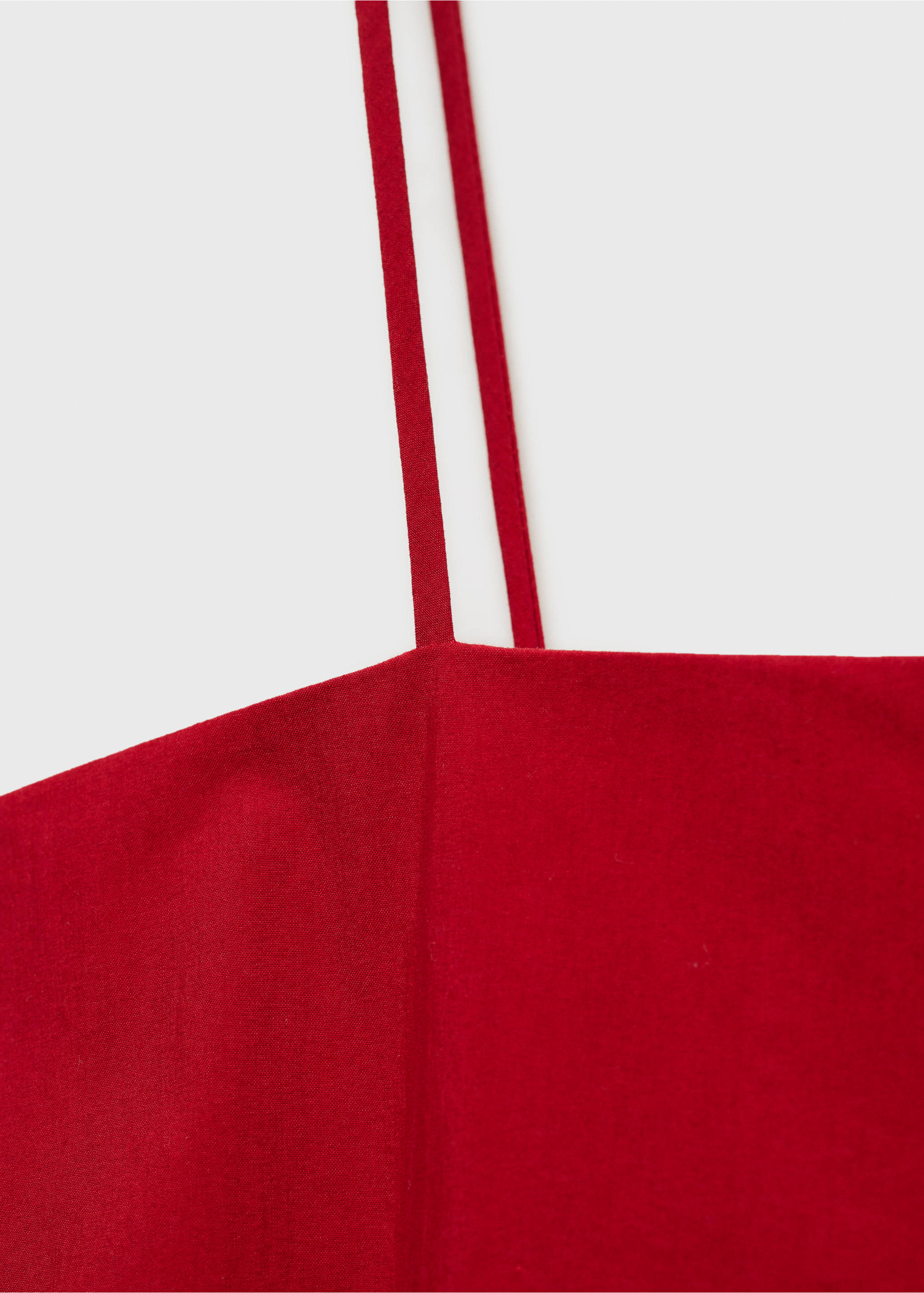 Ruffle dress with thin straps - Details of the article 0, Red. Ref: 87032545-00.