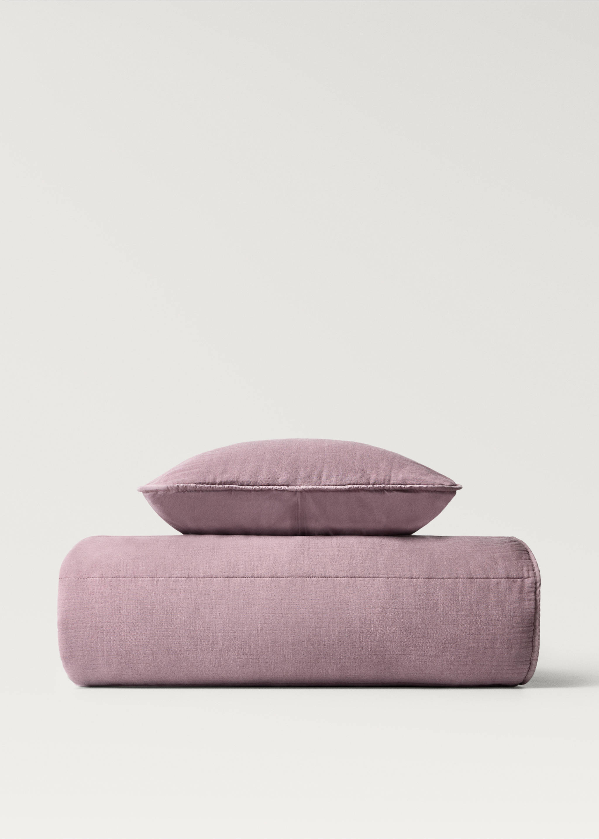 Cotton gauze garment-dyed children's duvet cover for 90/105 cm bed - Details of the article 3, Plum. Ref: 87032547-00.