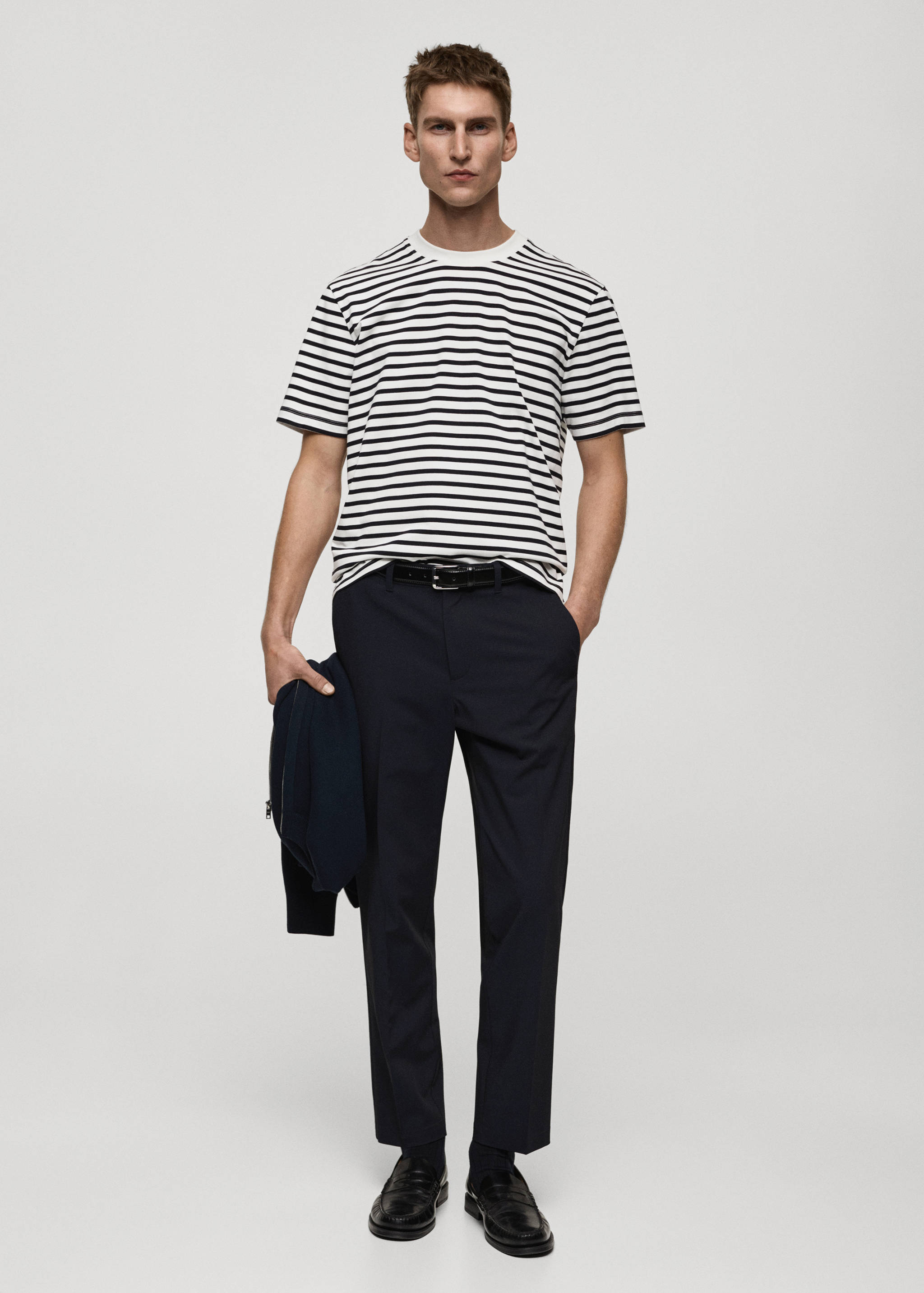 Bologna slim cropped comfort stretch trousers - General plane