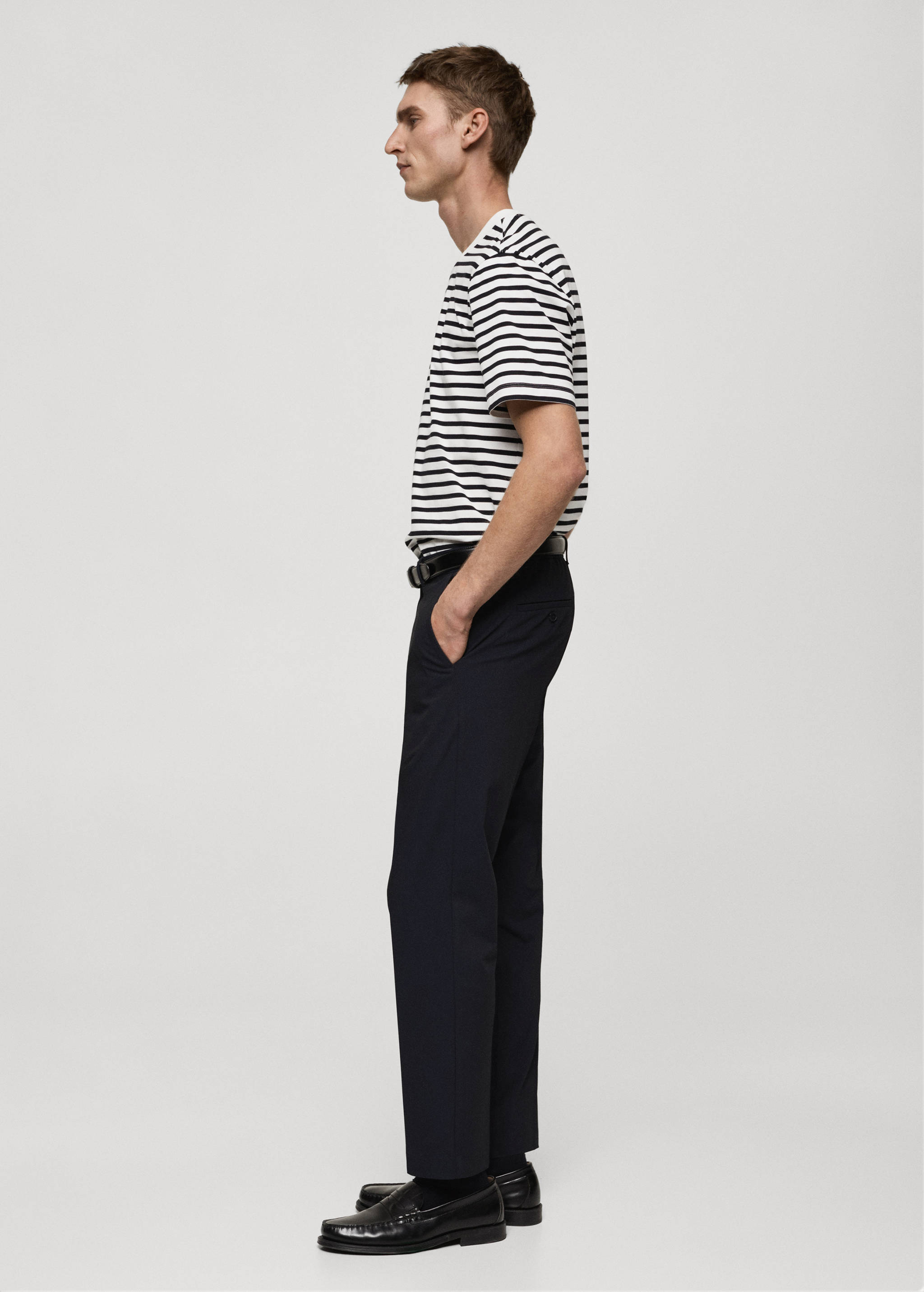 Bologna slim cropped comfort stretch trousers - Reverse of the article