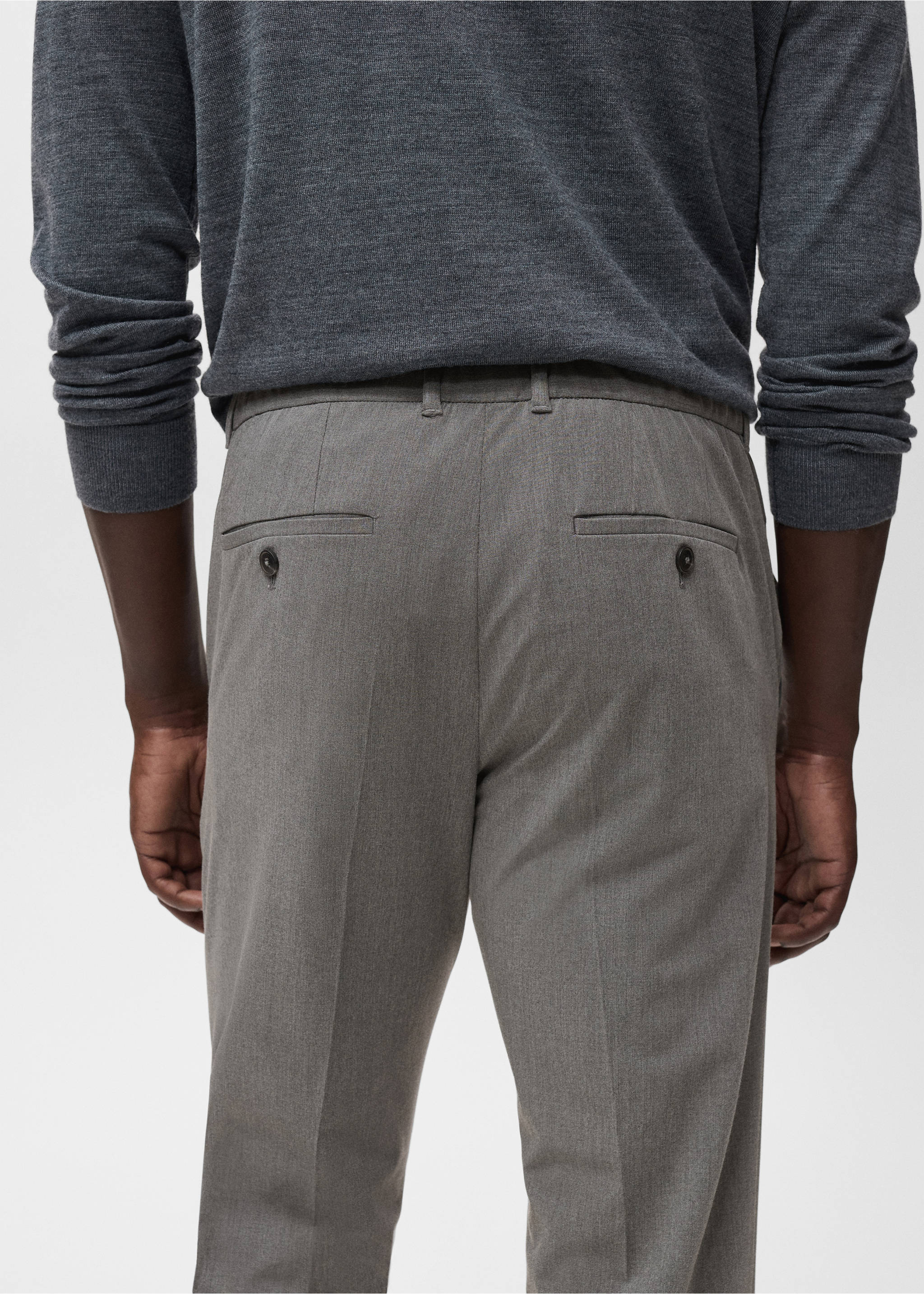 Slim-Comfort-Stretch-Hose Bologna in Cropped-Länge - Detail des Artikels 6, Mittelgrau meliert. Ref: 87032889-00.