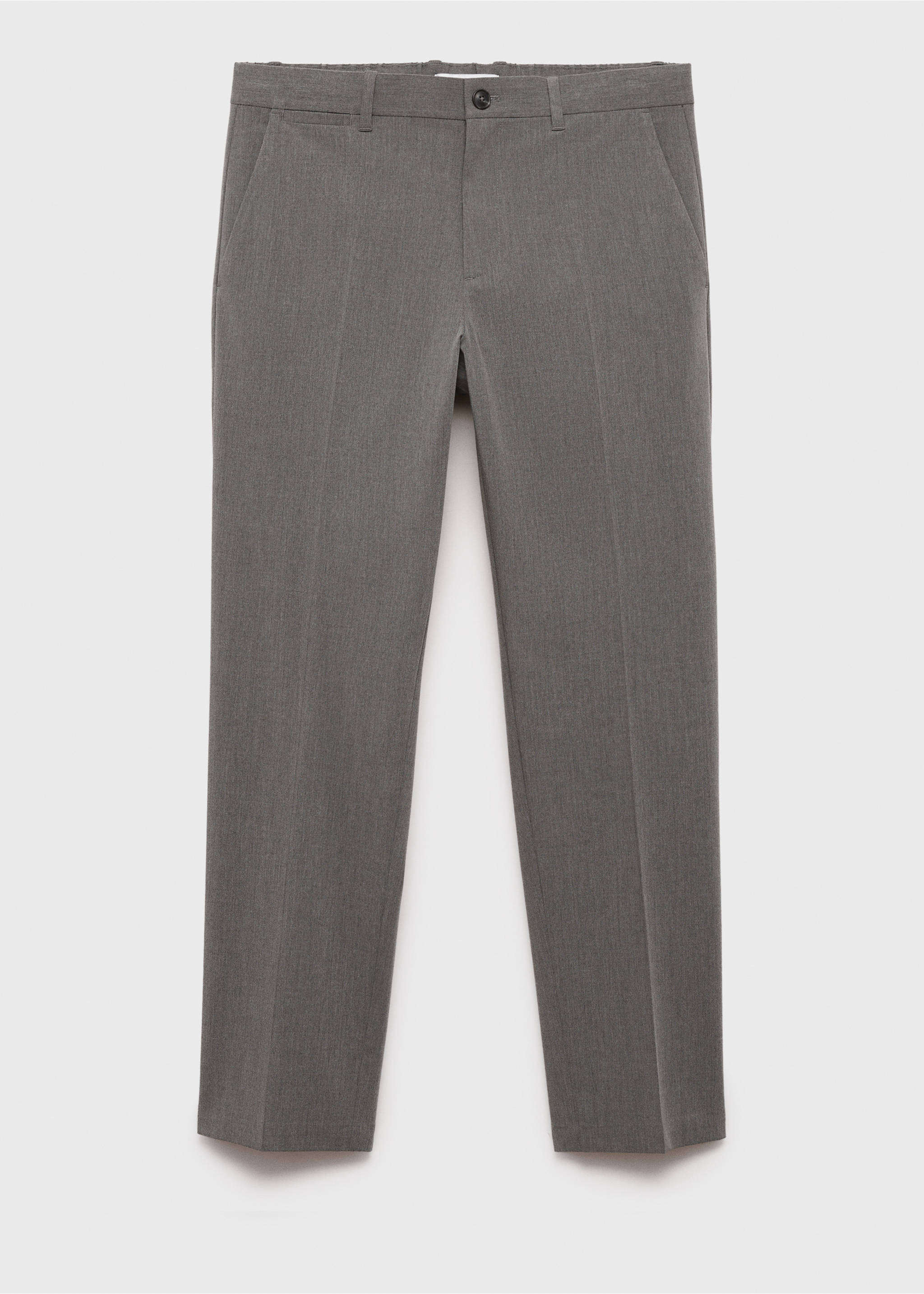 Grey trousers with belt loops and pressed creases., Medium Heather Grey. Ref: 87032889-00.