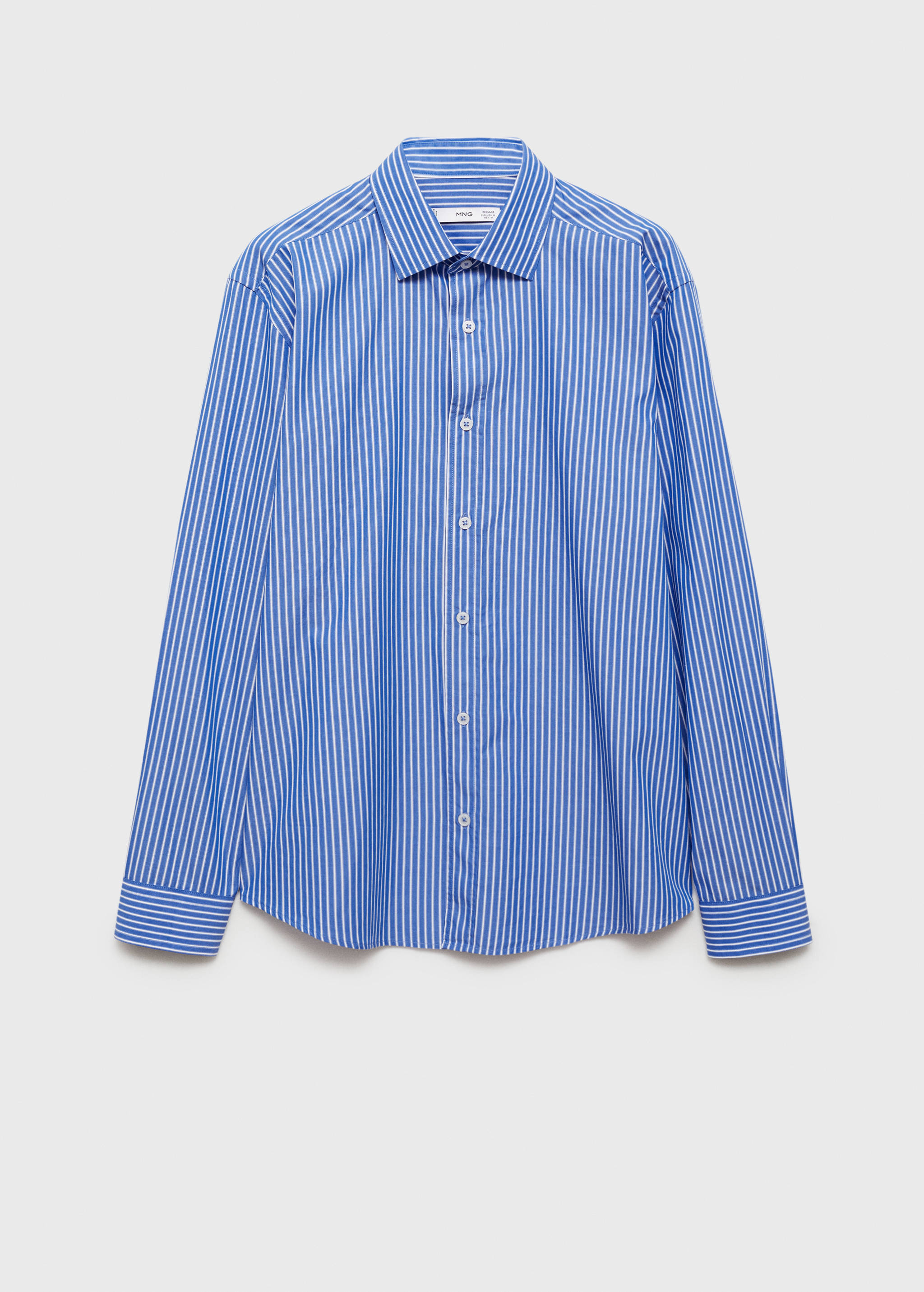 Camisa de 100% algodão regular fit às riscas - Artigo sem modelo