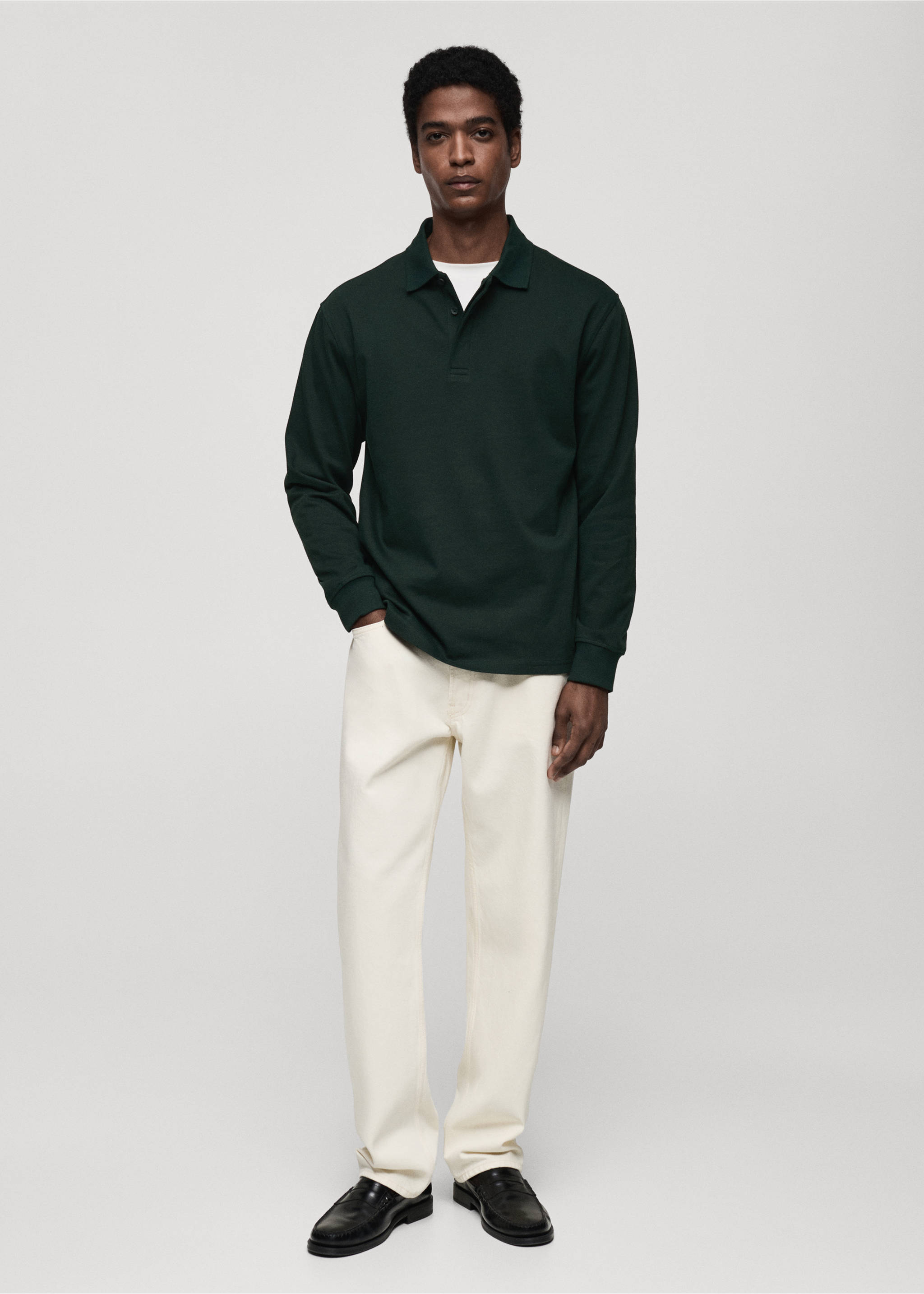 100% cotton polo sweatshirt - General plane, Green. Ref: 87032892-00.