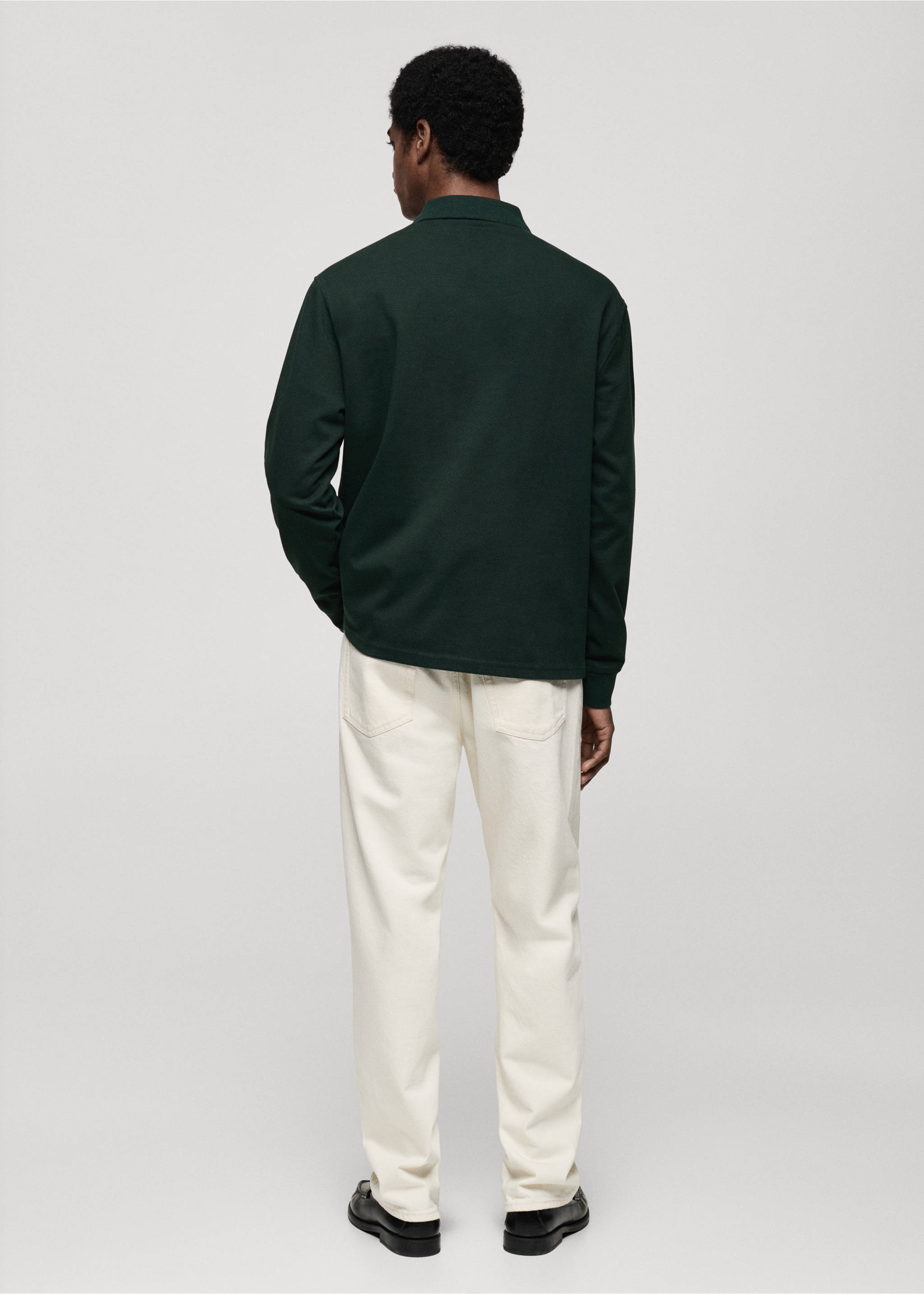 100% cotton polo sweatshirt - Reverse of the article, Green. Ref: 87032892-00.