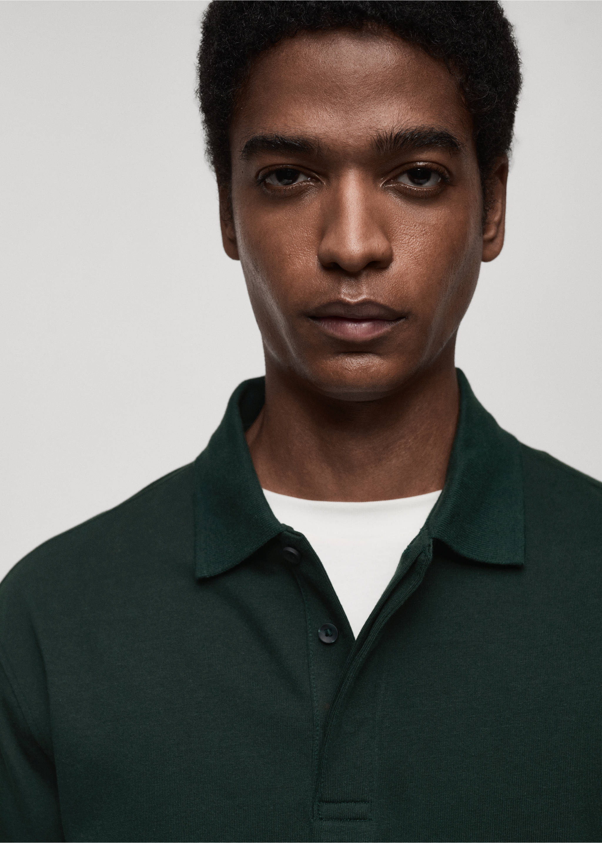100% cotton polo sweatshirt - Details of the article 1, Green. Ref: 87032892-00.