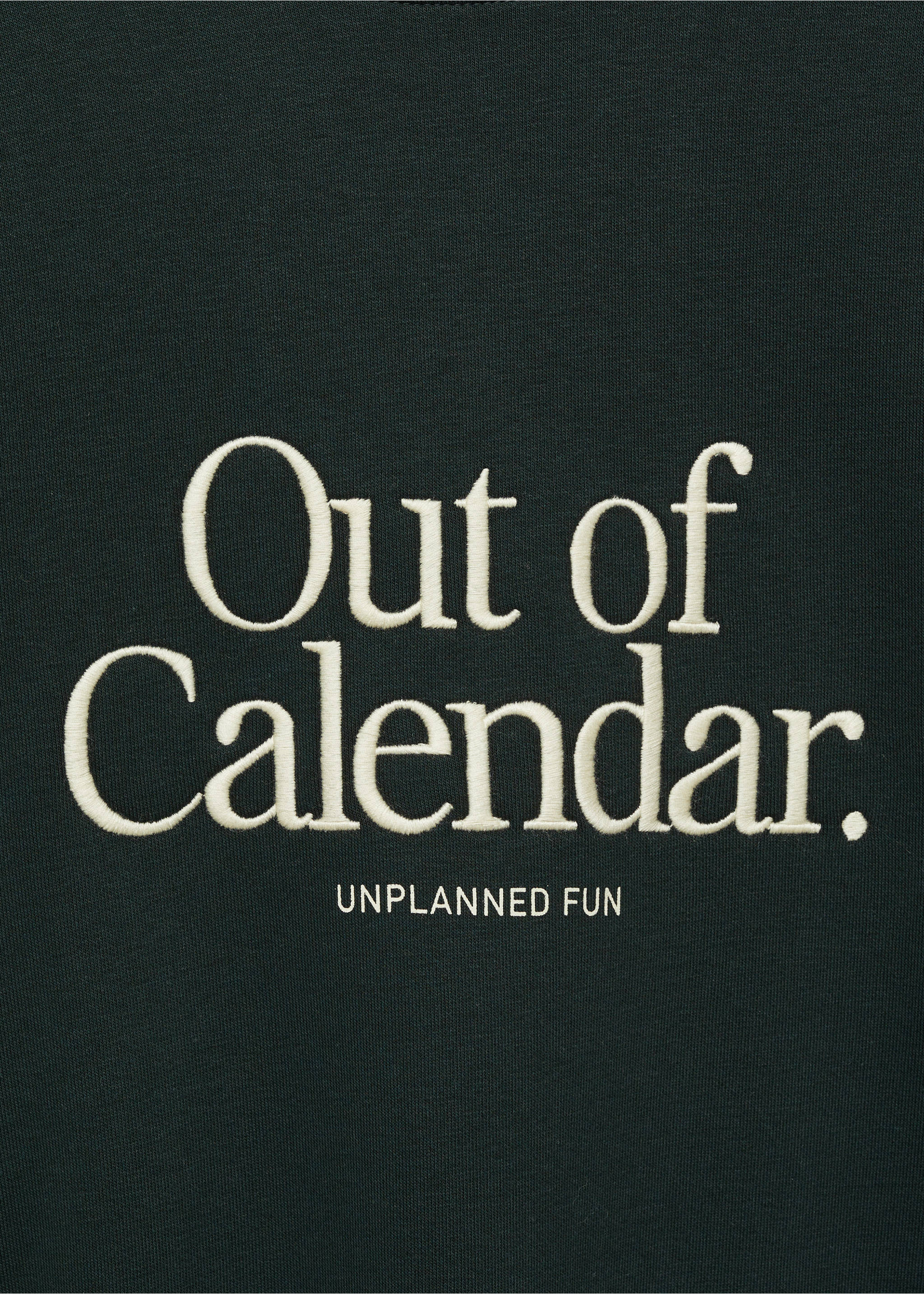 Cotton sweatshirt with embroidered message - Details of the article 8, Green. Ref: 87032893-00.